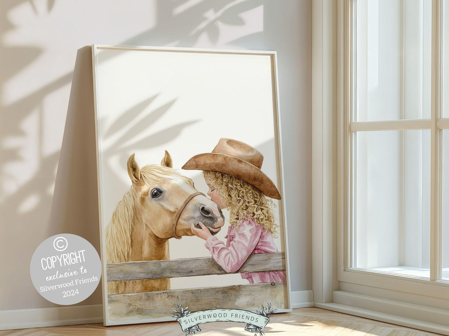 Horse Print, Cowgirl Nursery Print, Cowgirl Nursery Decor, Baby Girl Western Nursery Decor, Girls Room Pink Horse Wall Art Digital Print