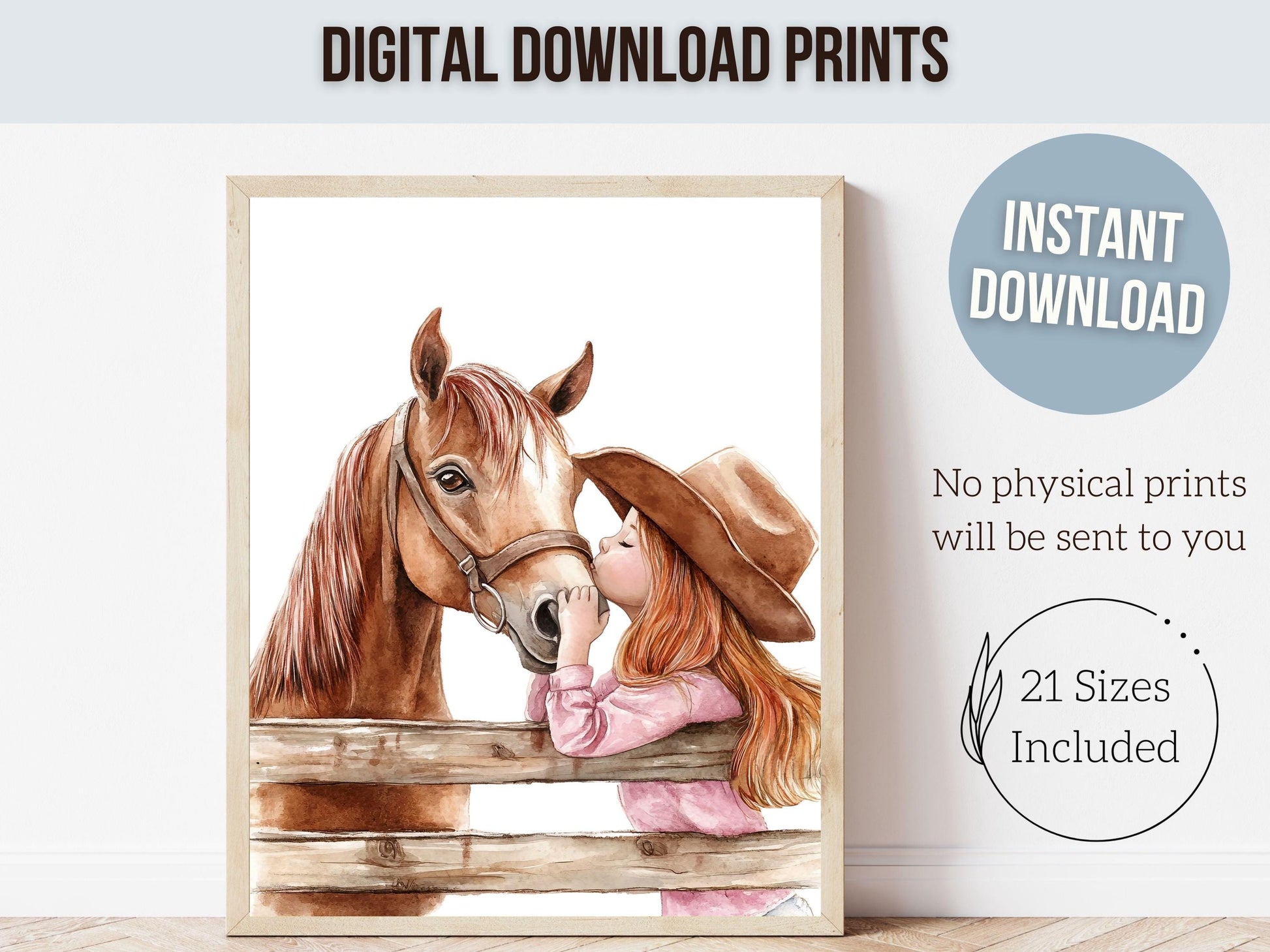 Cowgirl Nursery Print, Cowgirl Nursery Decor, Girls Western Nursery Decor, Baby Girl Horse Bedroom Pink Horse Nursery Wall Art Digital Print