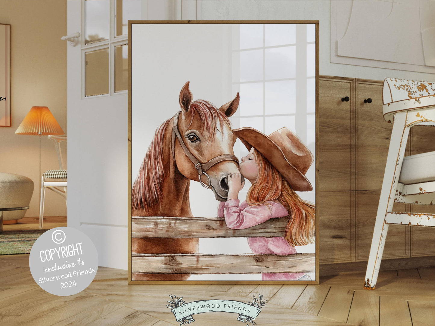 Cowgirl Nursery Print, Cowgirl Nursery Decor, Girls Western Nursery Decor, Baby Girl Horse Bedroom Pink Horse Nursery Wall Art Digital Print