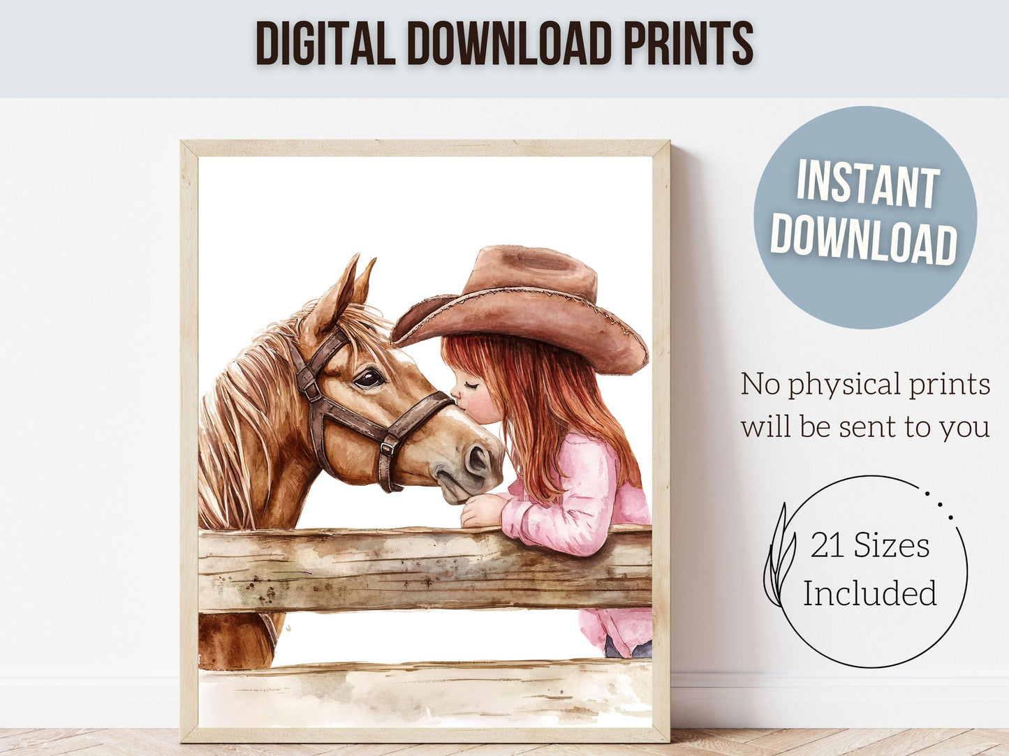 Cowgirl Nursery Print, Cowgirl Nursery Decor, Girls Western Nursery Decor, Baby Girl Horse Bedroom Pink Horse Nursery Wall Art Digital Print