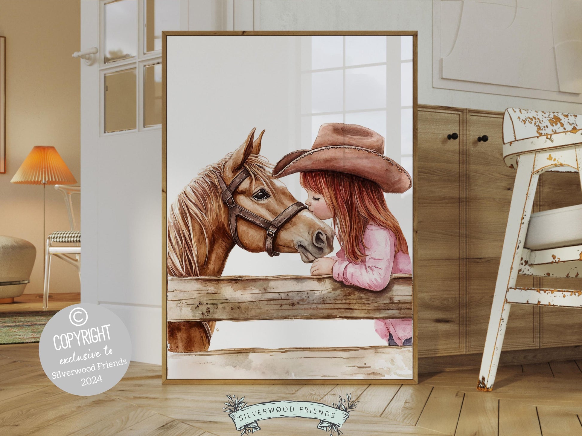 Cowgirl Nursery Print, Cowgirl Nursery Decor, Girls Western Nursery Decor, Baby Girl Horse Bedroom Pink Horse Nursery Wall Art Digital Print