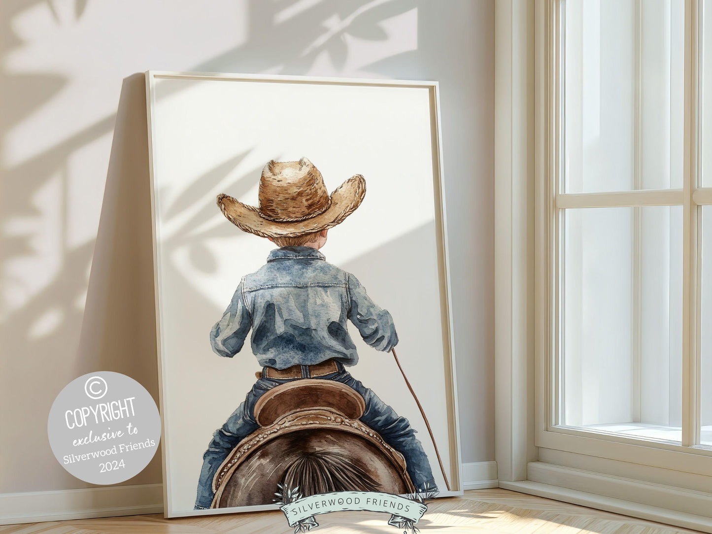 Cowboy Nursery Print, Cowboy Nursery Decor, Baby Boy Western Nursery Decor,Little Boy Cowboy Hat Horse Riding Nursery Wall Art Digital Print