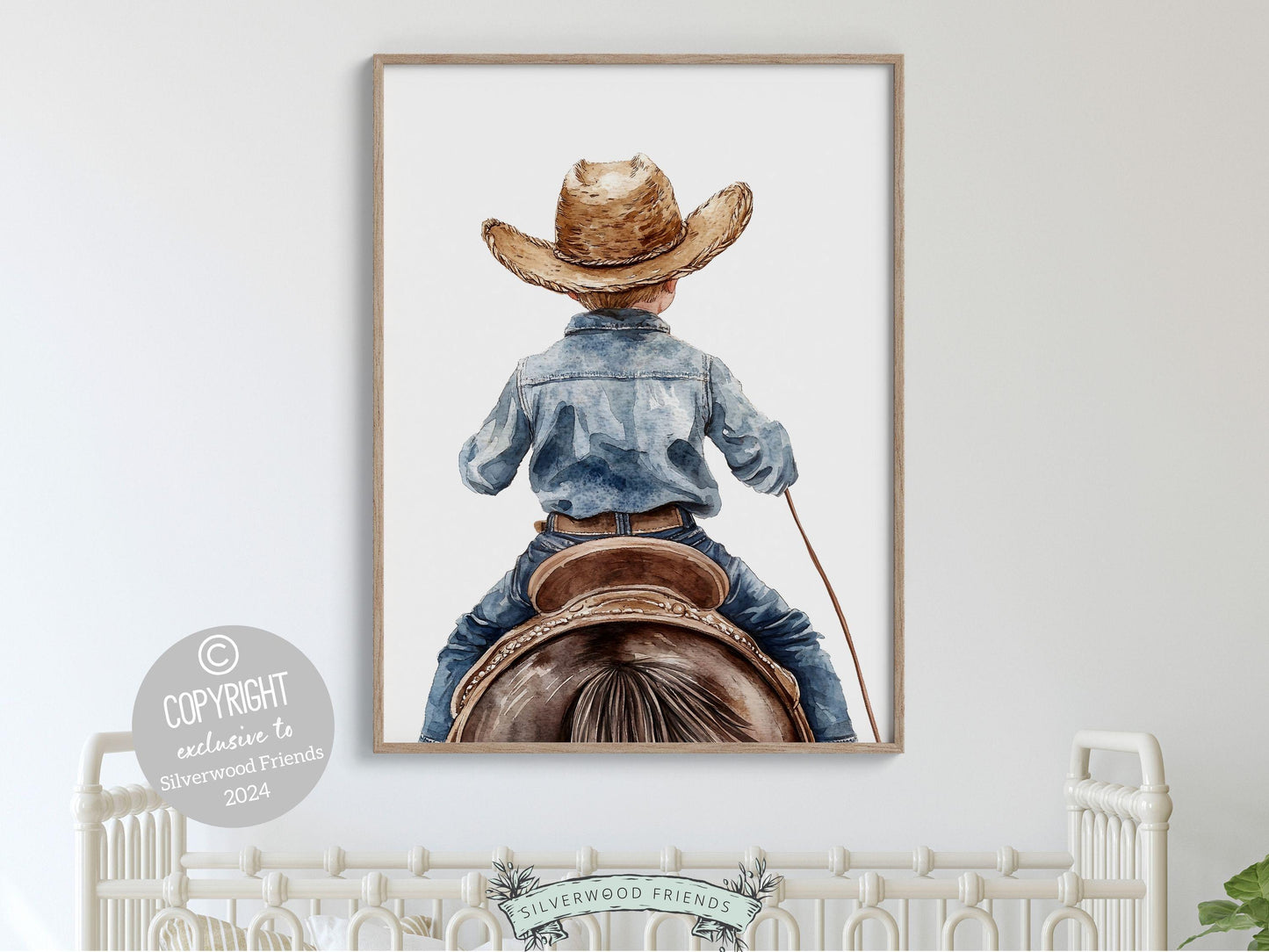 Cowboy Nursery Print, Cowboy Nursery Decor, Baby Boy Western Nursery Decor,Little Boy Cowboy Hat Horse Riding Nursery Wall Art Digital Print