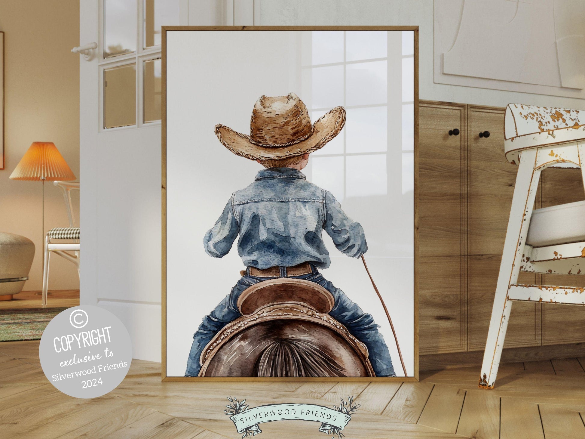 Cowboy Nursery Print, Cowboy Nursery Decor, Baby Boy Western Nursery Decor,Little Boy Cowboy Hat Horse Riding Nursery Wall Art Digital Print