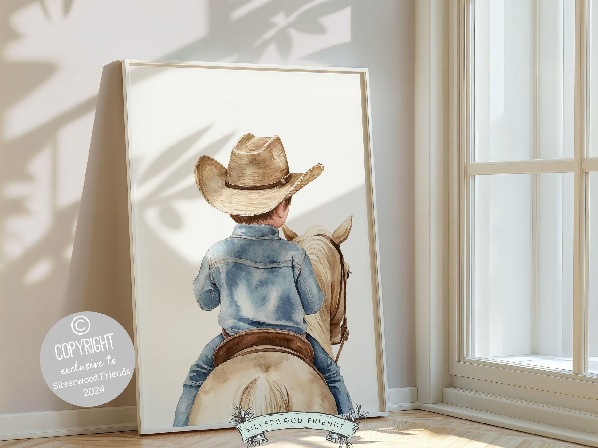 Cowboy Nursery Print, Cowboy Nursery Decor, Baby Boy Western Nursery Decor,Little Boy Cowboy Hat Horse Riding Nursery Wall Art Digital Print