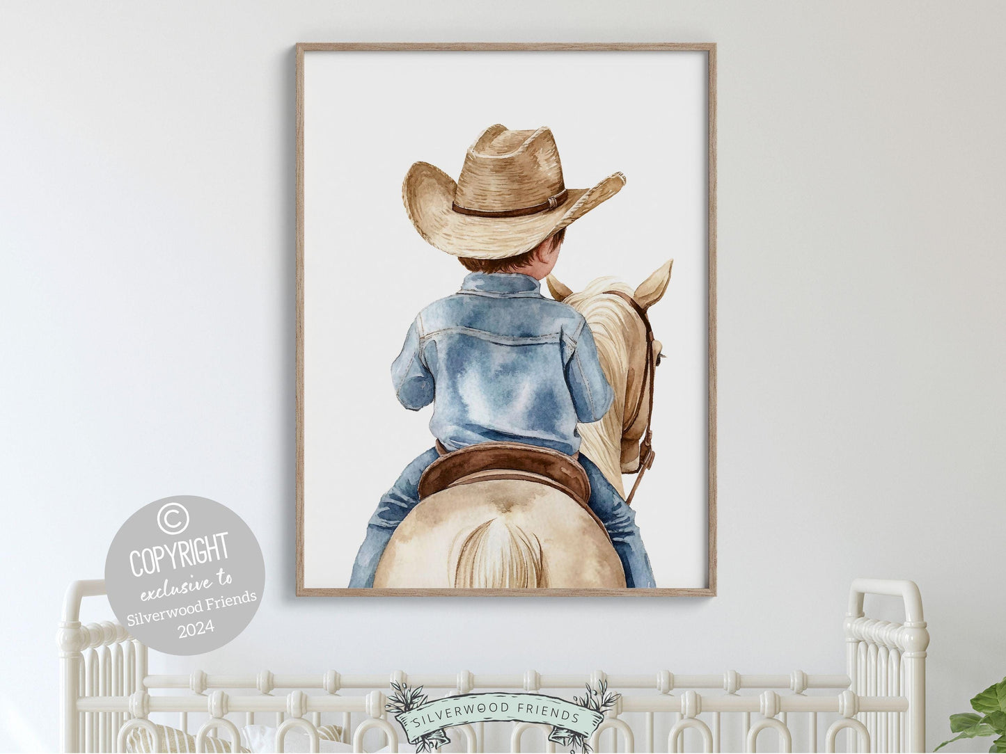 Cowboy Nursery Print, Cowboy Nursery Decor, Baby Boy Western Nursery Decor,Little Boy Cowboy Hat Horse Riding Nursery Wall Art Digital Print