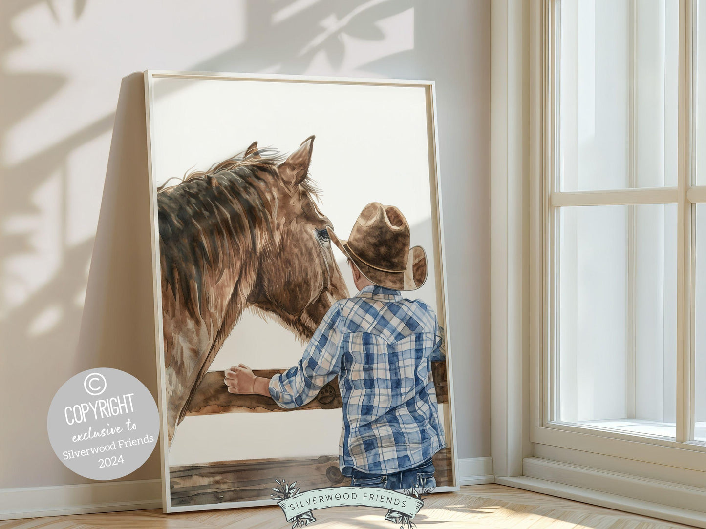 Cowboy Nursery Print, Cowboy Nursery Decor, Baby Boy Western Nursery Decor,Little Boy Cowboy Hat Horse Riding Nursery Wall Art Digital Print