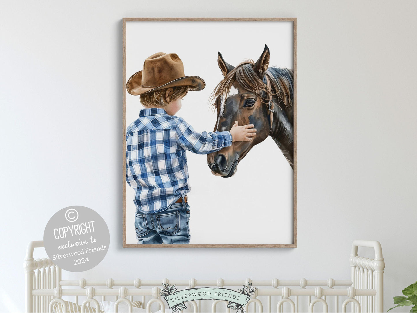 Cowboy Nursery Print, Cowboy Nursery Decor, Baby Boy Western Nursery Decor,Little Boy Cowboy Hat Horse Riding Nursery Wall Art Digital Print