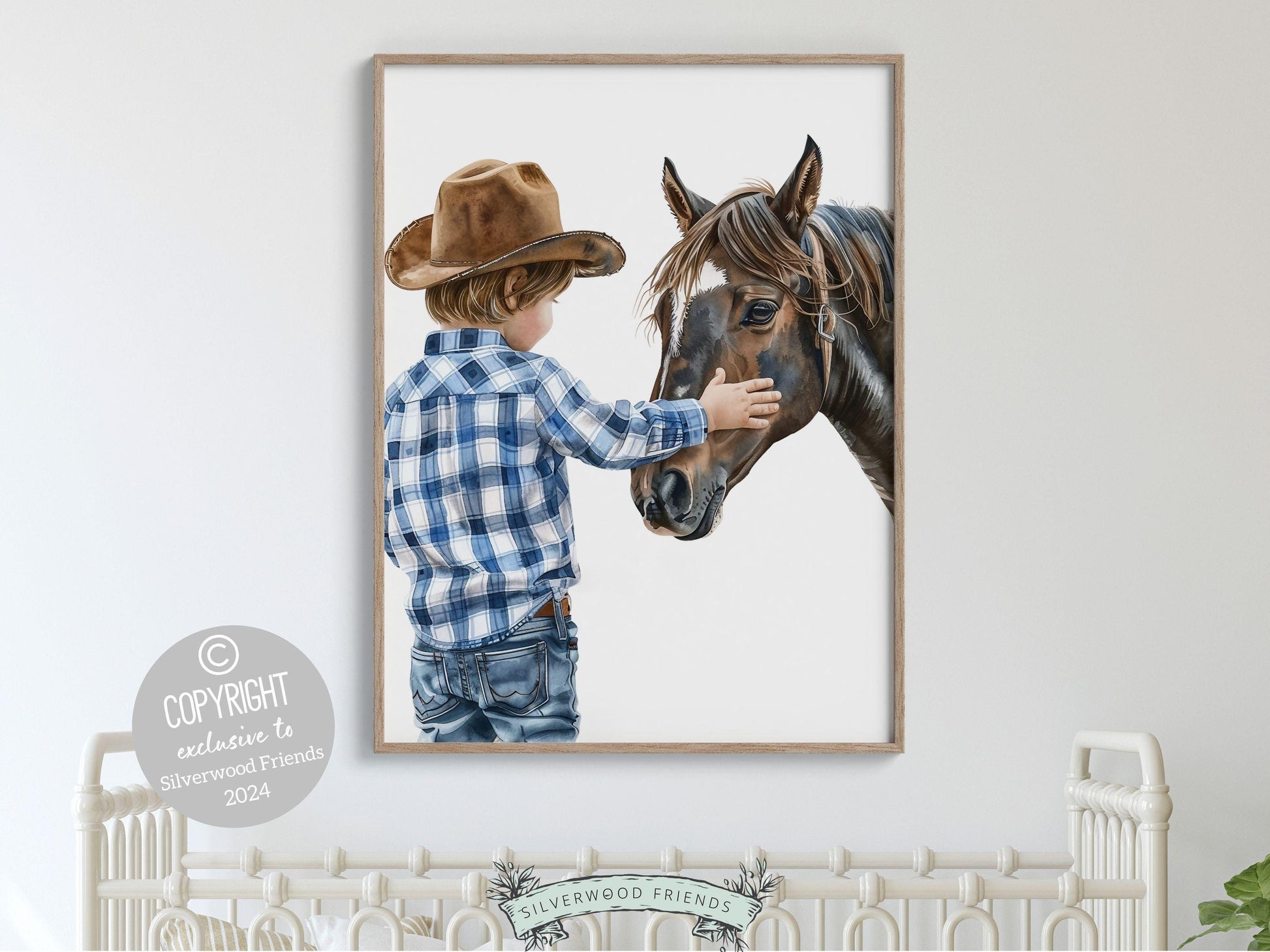 Cowboy Nursery Print, Cowboy Nursery Decor, Baby Boy Western Nursery Decor,Little Boy Cowboy Hat Horse Riding Nursery Wall Art Digital Print