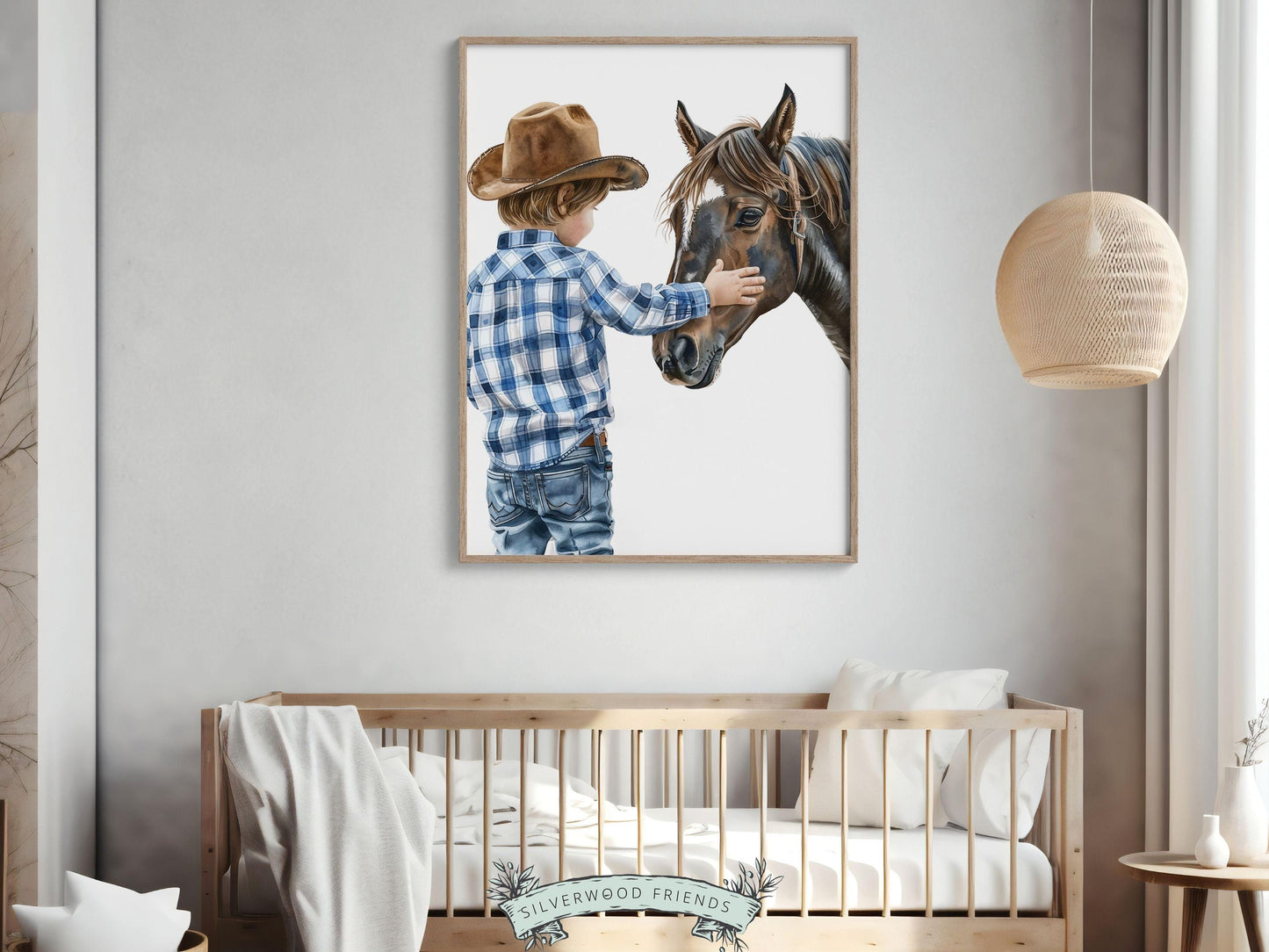 Cowboy Nursery Print, Cowboy Nursery Decor, Baby Boy Western Nursery Decor,Little Boy Cowboy Hat Horse Riding Nursery Wall Art Digital Print