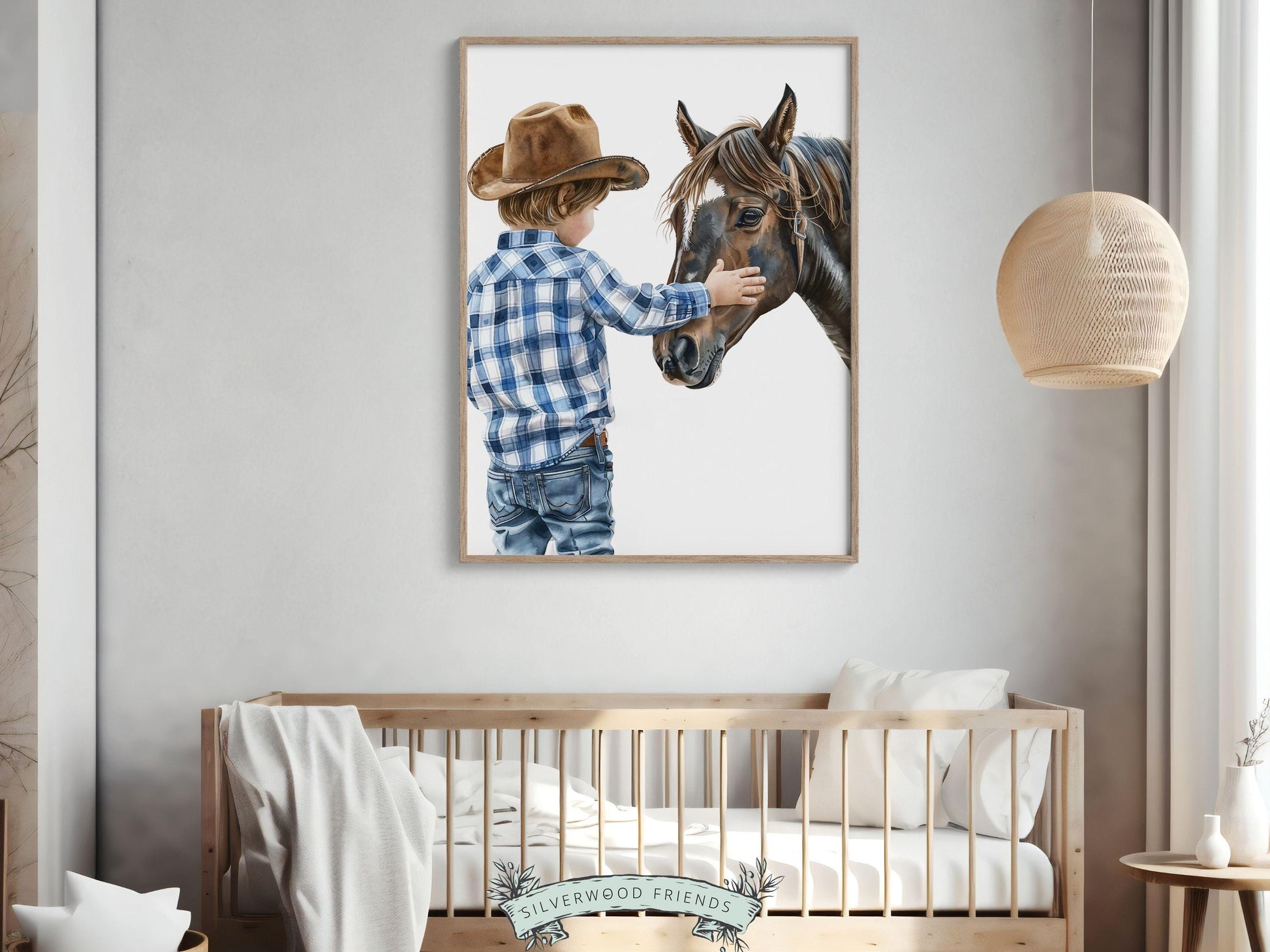 Cowboy Nursery Print, Cowboy Nursery Decor, Baby Boy Western Nursery Decor,Little Boy Cowboy Hat Horse Riding Nursery Wall Art Digital Print