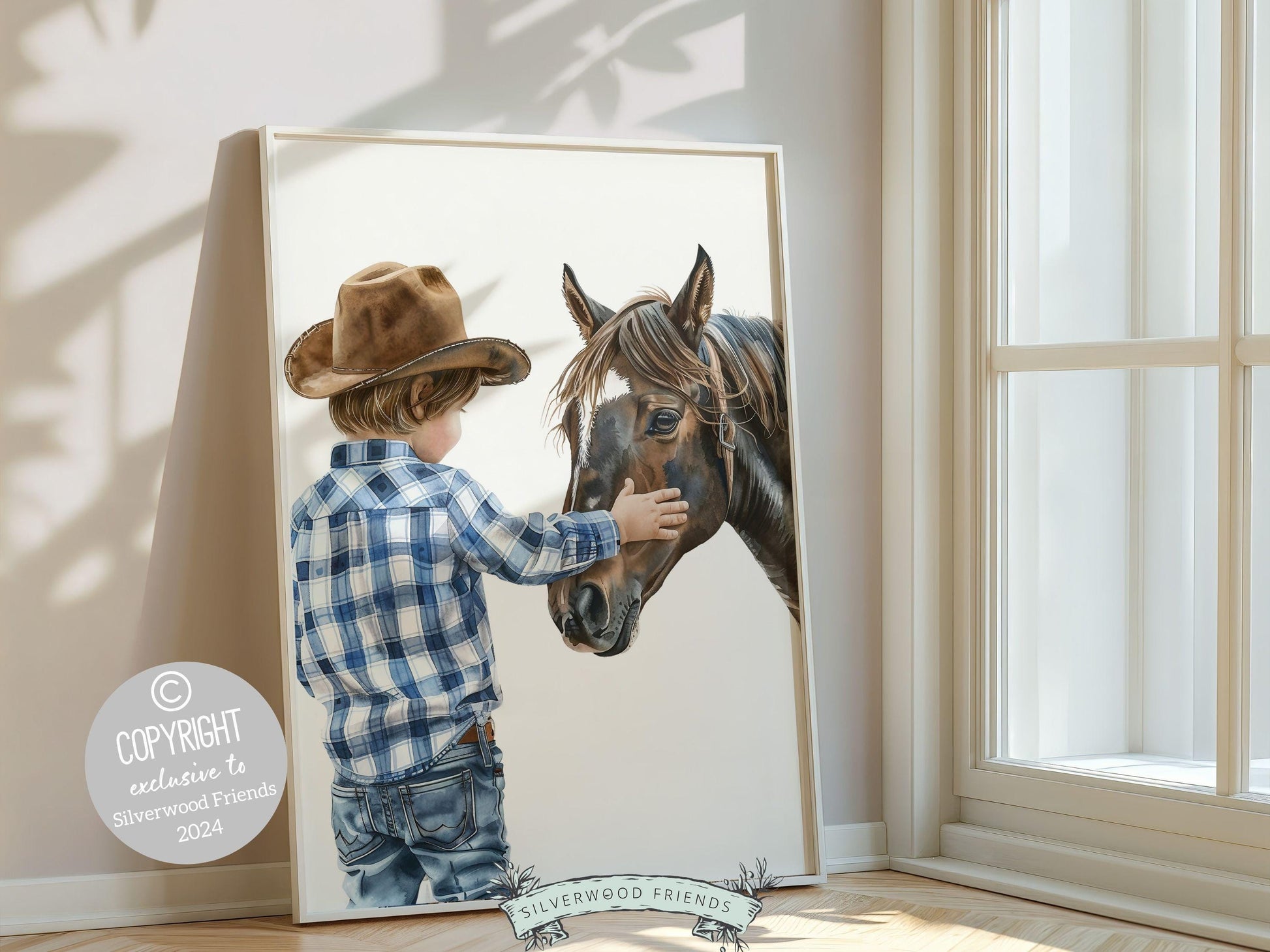 Cowboy Nursery Print, Cowboy Nursery Decor, Baby Boy Western Nursery Decor,Little Boy Cowboy Hat Horse Riding Nursery Wall Art Digital Print