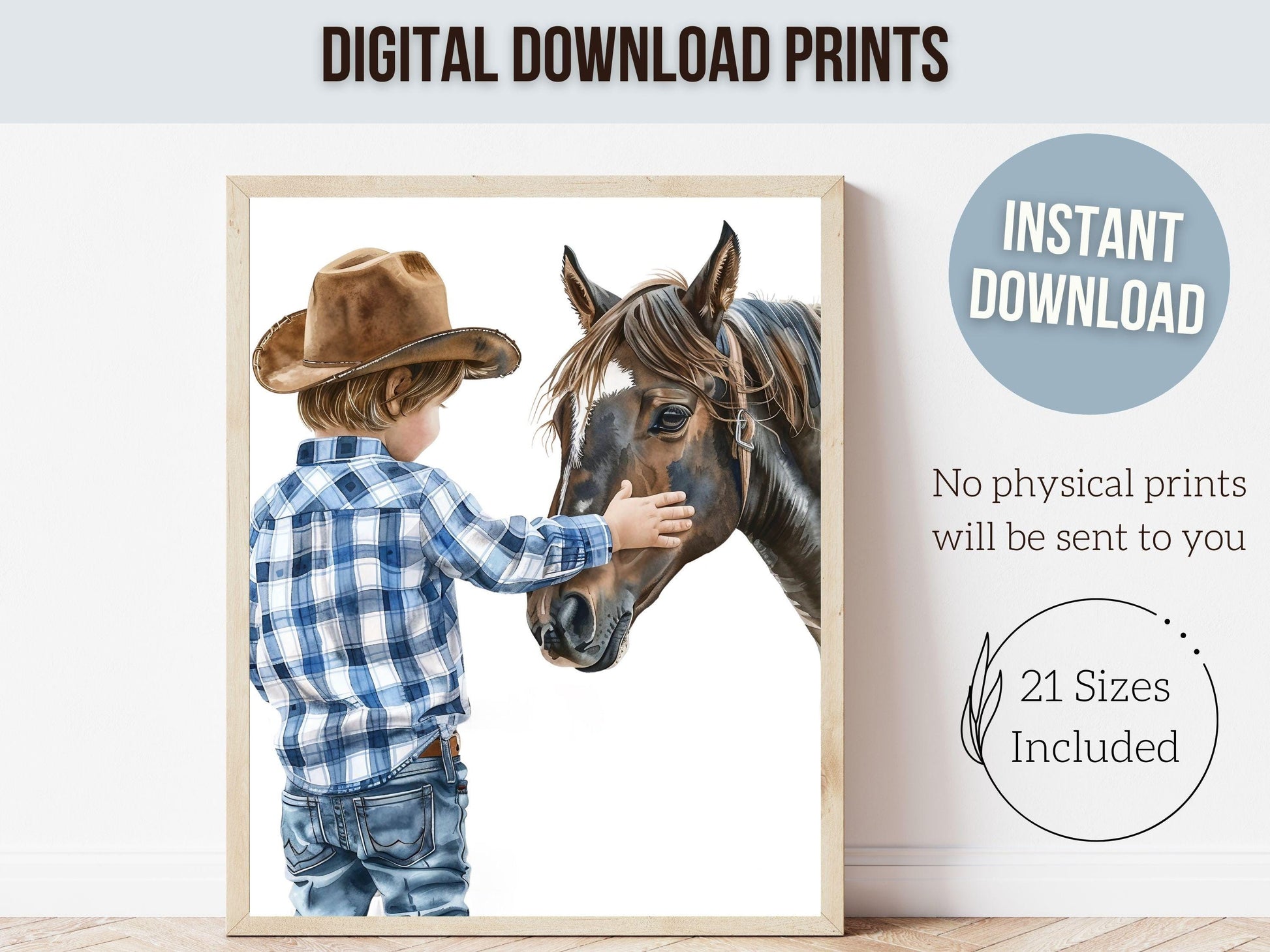 Cowboy Nursery Print, Cowboy Nursery Decor, Baby Boy Western Nursery Decor,Little Boy Cowboy Hat Horse Riding Nursery Wall Art Digital Print