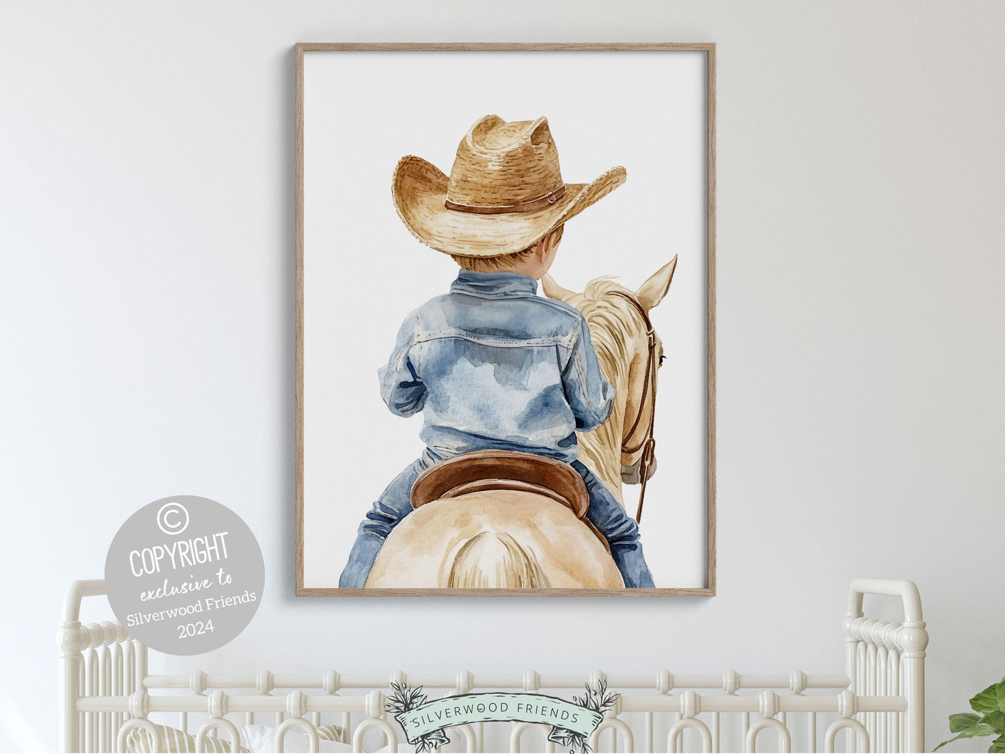 Cowboy Nursery Print, Cowboy Nursery Decor, Baby Boys Western Nursery Decor, Little Boy Cowboy Horse Riding Nursery Wall Art Digital Print