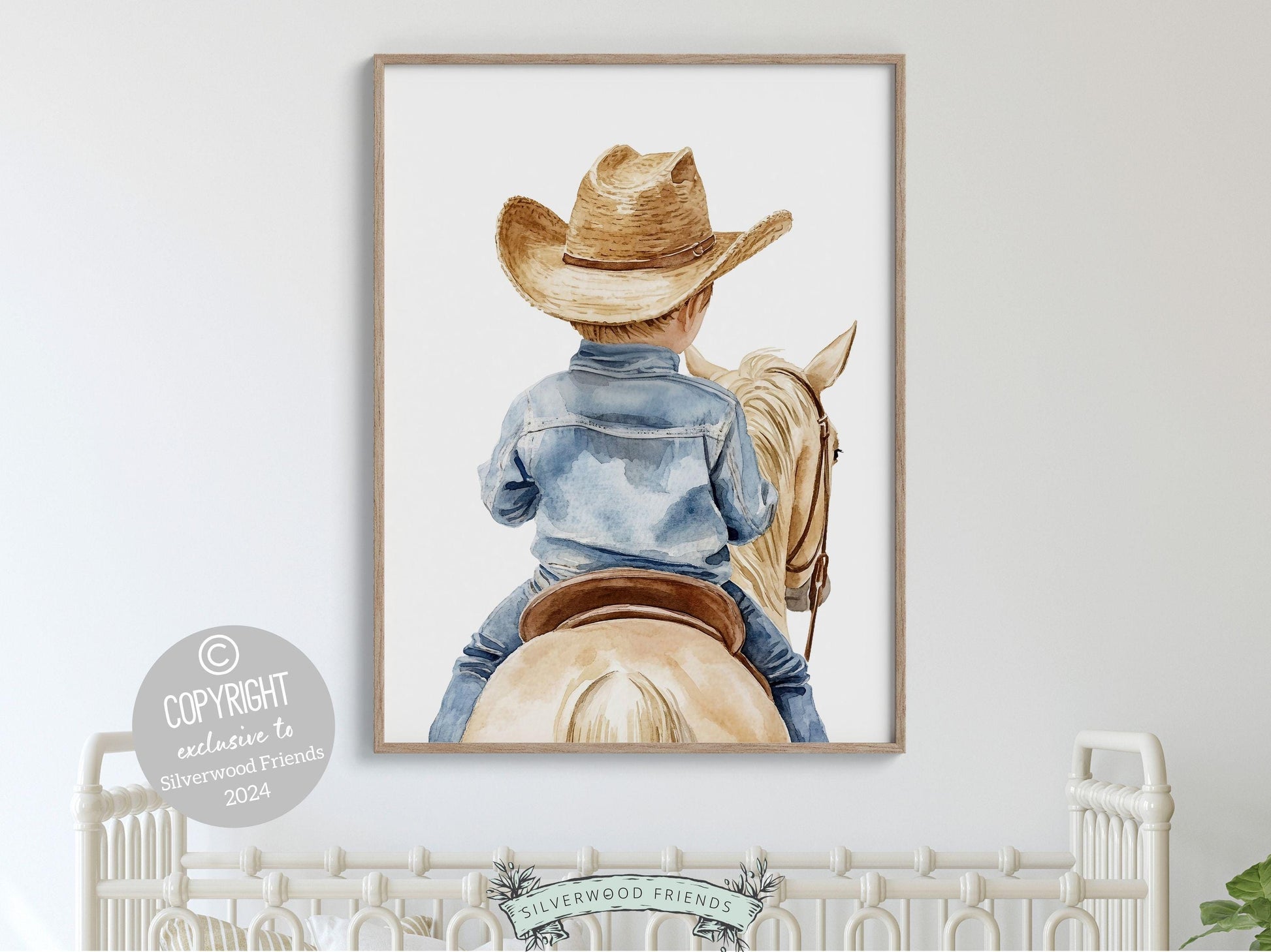 Cowboy Nursery Print, Cowboy Nursery Decor, Baby Boys Western Nursery Decor, Little Boy Cowboy Horse Riding Nursery Wall Art Digital Print