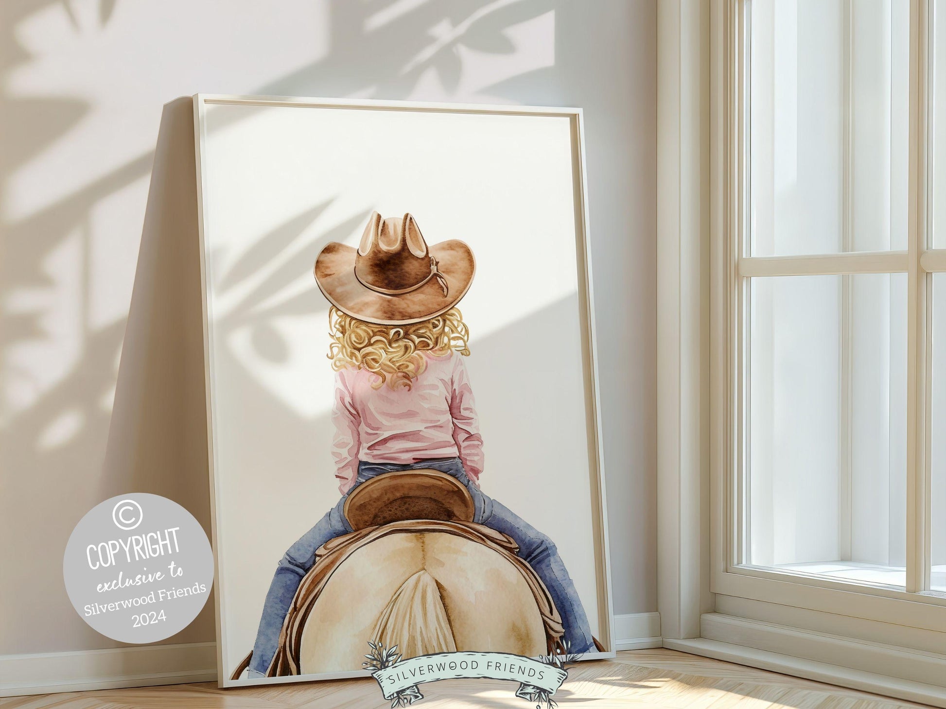 Horse Print, Cowgirl Nursery Print, Cowgirl Nursery Decor, Baby Girl Western Nursery Decor, Girls Room Pink Horse Wall Art Digital Print