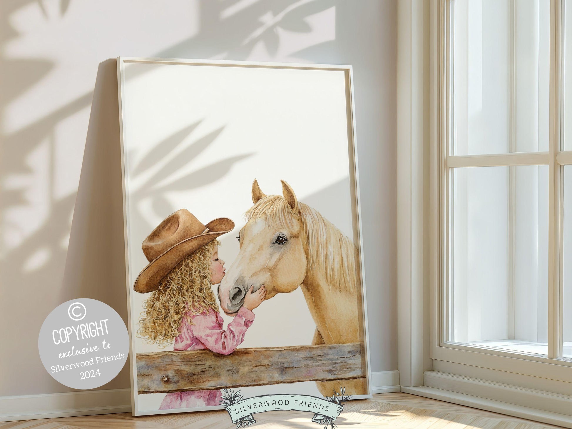 Horse Print, Cowgirl Nursery Print, Cowgirl Nursery Decor, Baby Girl Western Nursery Decor, Girls Room Pink Horse Wall Art Digital Print