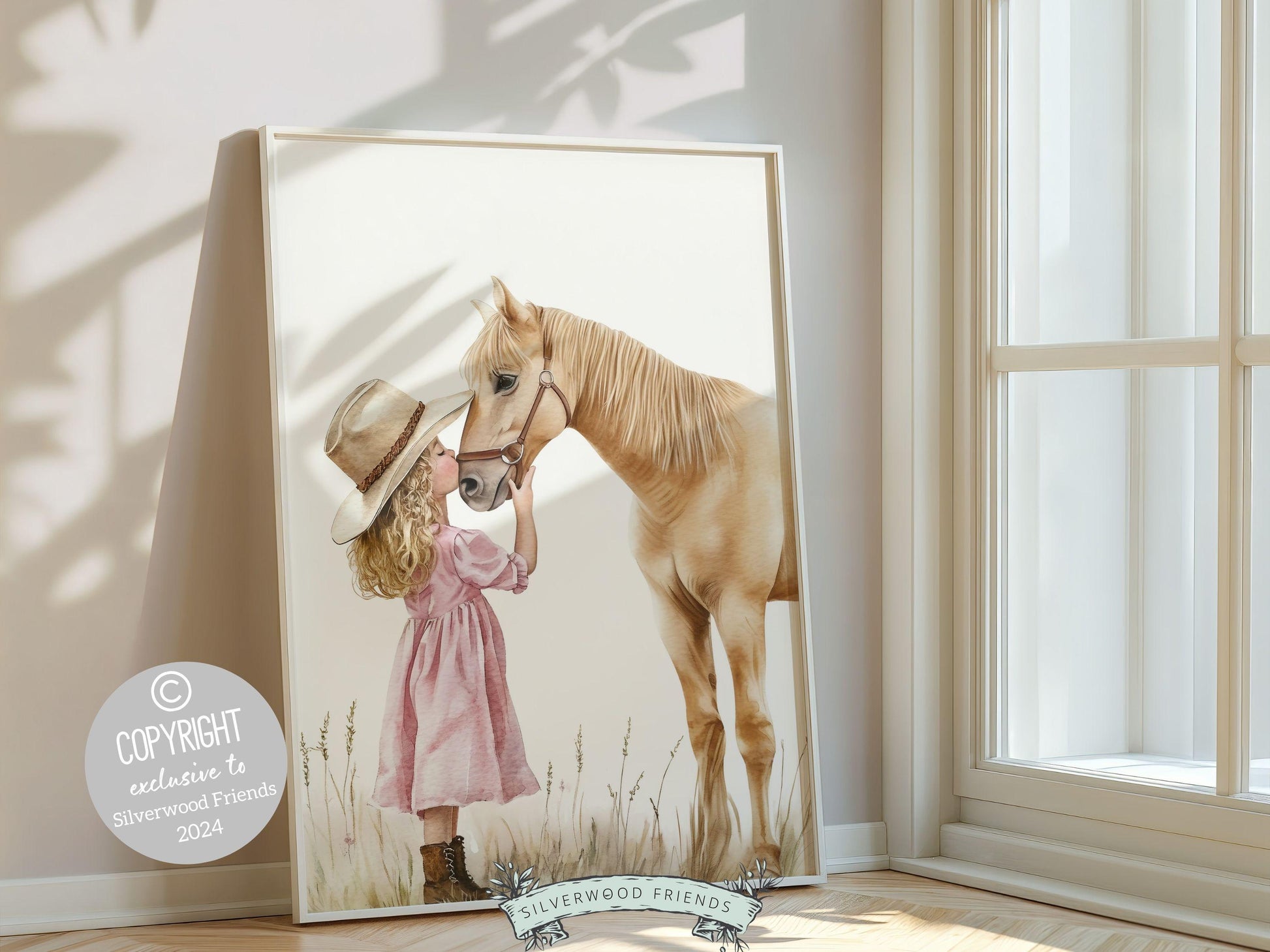 Horse Print, Cowgirl Nursery Print, Cowgirl Nursery Decor, Baby Girl Western Nursery Decor, Girls Room Pink Horse Wall Art Digital Print