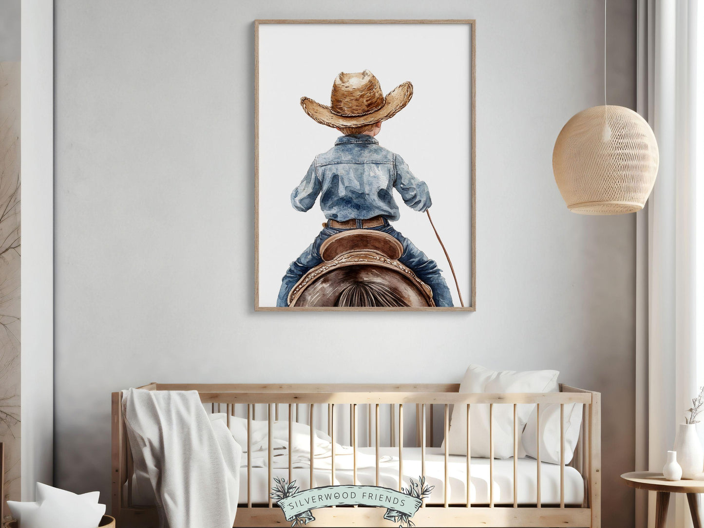 Cowboy Nursery Print, Cowboy Nursery Decor, Baby Boy Western Nursery Decor,Little Boy Cowboy Hat Horse Riding Nursery Wall Art Digital Print