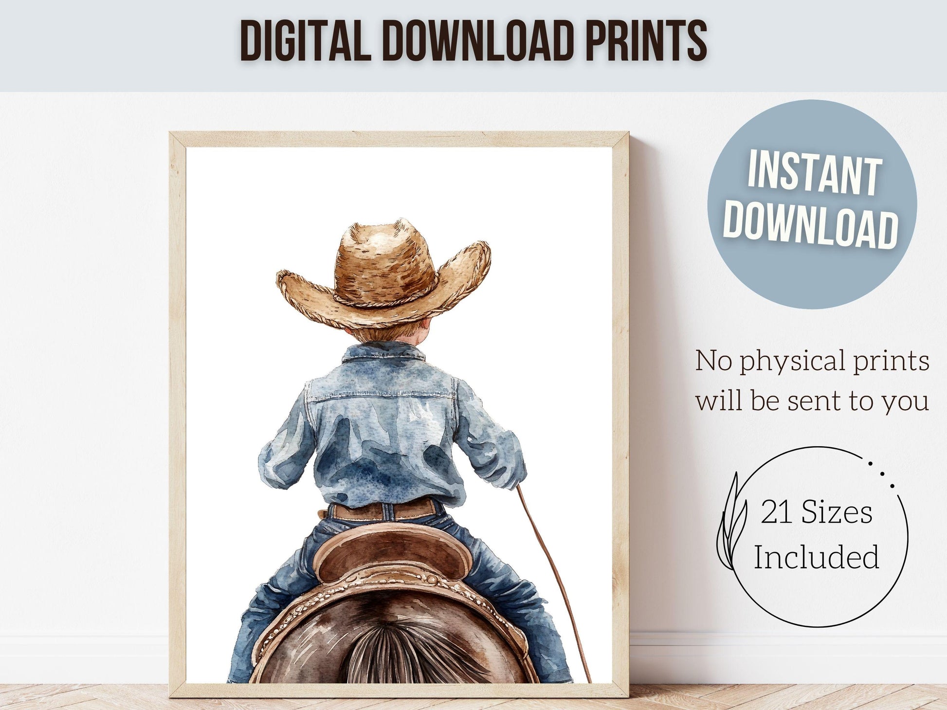 Cowboy Nursery Print, Cowboy Nursery Decor, Baby Boy Western Nursery Decor,Little Boy Cowboy Hat Horse Riding Nursery Wall Art Digital Print