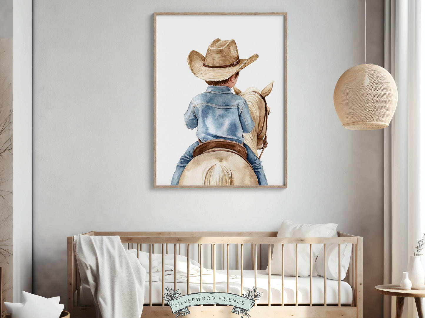 Cowboy Nursery Print, Cowboy Nursery Decor, Baby Boy Western Nursery Decor,Little Boy Cowboy Hat Horse Riding Nursery Wall Art Digital Print