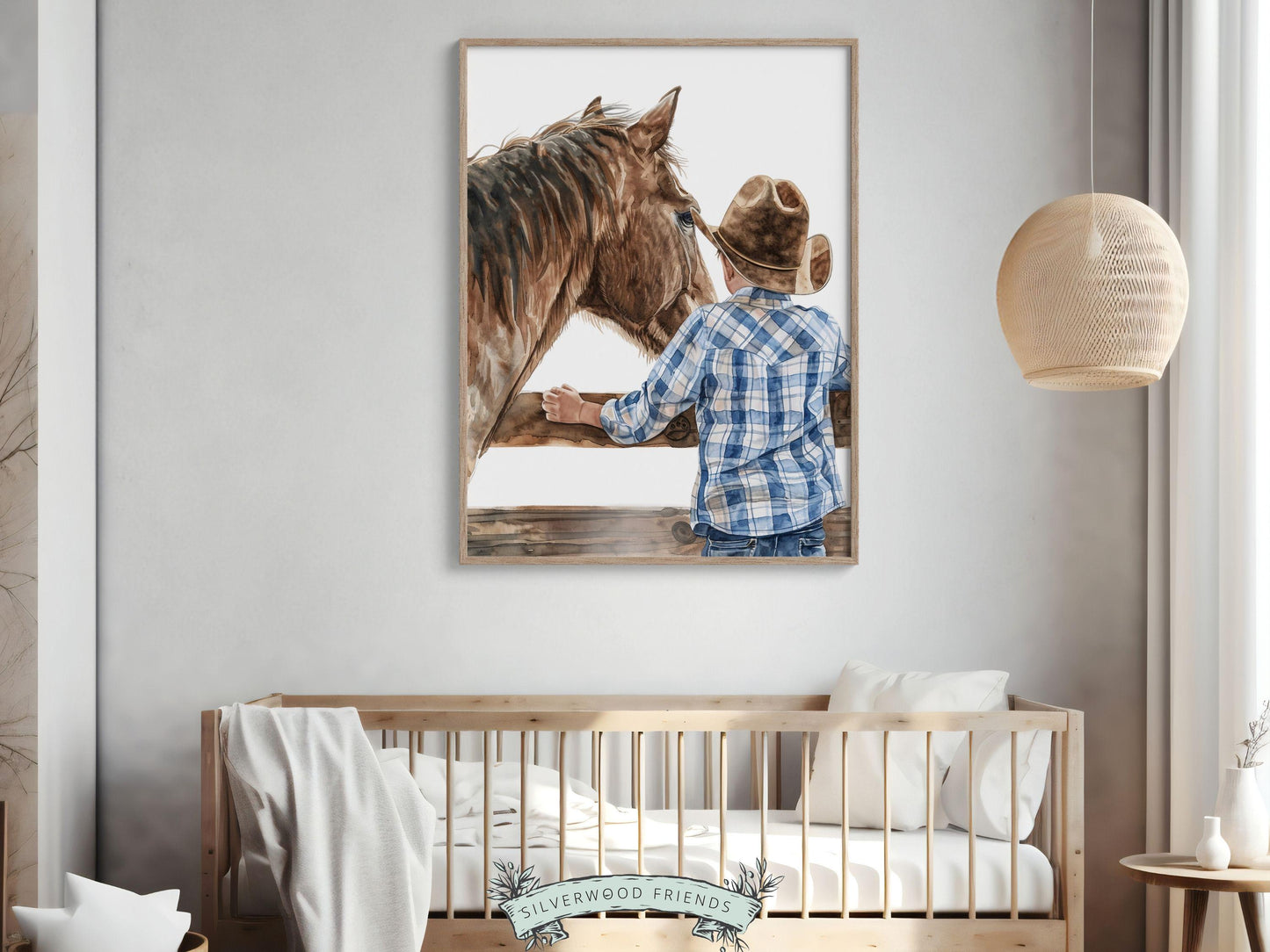 Cowboy Nursery Print, Cowboy Nursery Decor, Baby Boy Western Nursery Decor,Little Boy Cowboy Hat Horse Riding Nursery Wall Art Digital Print