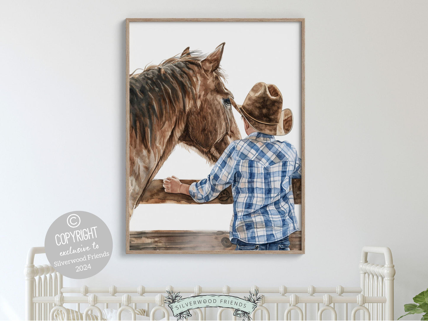 Cowboy Nursery Print, Cowboy Nursery Decor, Baby Boy Western Nursery Decor,Little Boy Cowboy Hat Horse Riding Nursery Wall Art Digital Print
