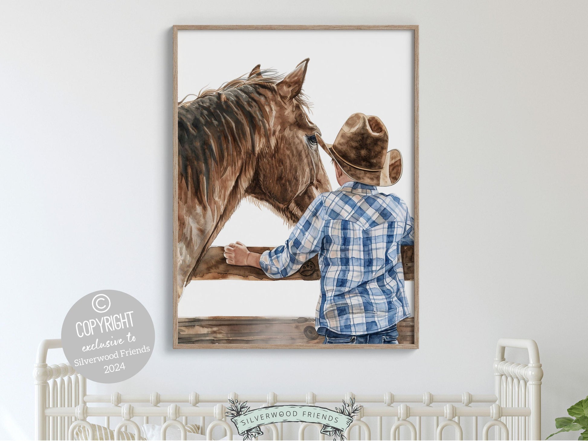 Cowboy Nursery Print, Cowboy Nursery Decor, Baby Boy Western Nursery Decor,Little Boy Cowboy Hat Horse Riding Nursery Wall Art Digital Print