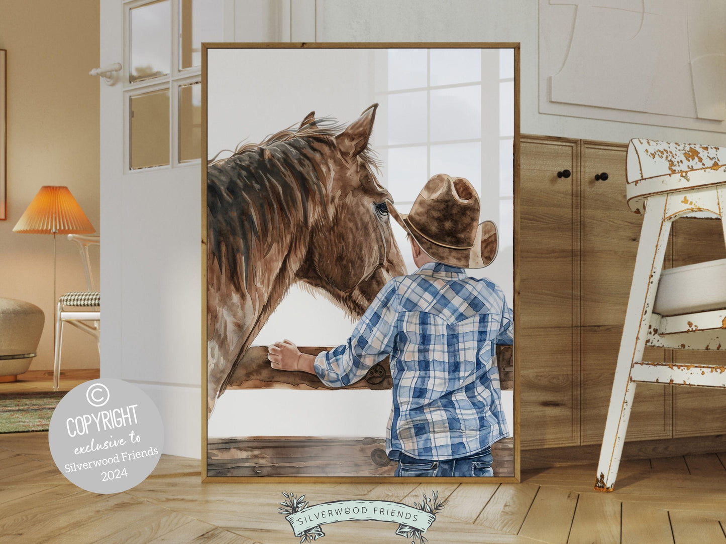 Cowboy Nursery Print, Cowboy Nursery Decor, Baby Boy Western Nursery Decor,Little Boy Cowboy Hat Horse Riding Nursery Wall Art Digital Print