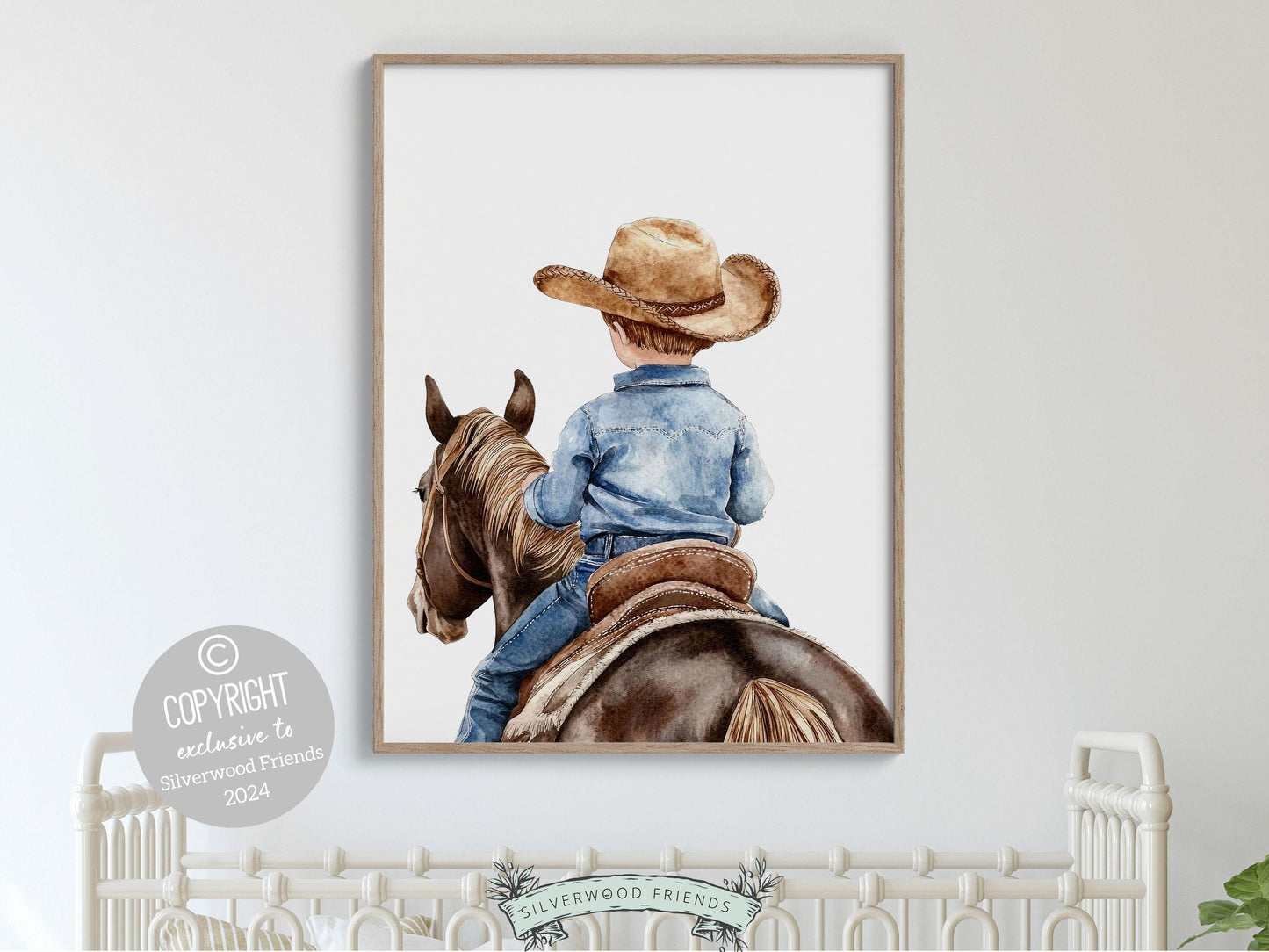 Cowboy Nursery Print, Cowboy Nursery Decor, Baby Boy Western Nursery Decor,Little Boy Cowboy Hat Horse Riding Nursery Wall Art Digital Print