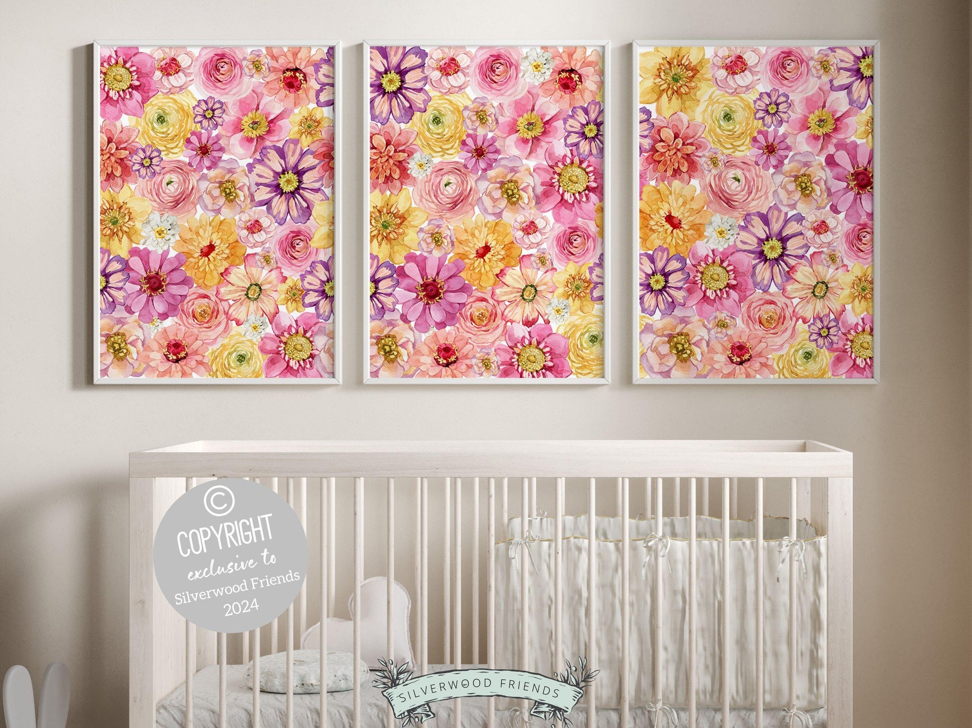 Wildflower Nursery Prints,Wildflower Nursery Decor,Wild Flower Nursery Wall Decor,Baby Girl Floral Wildflower Nursery Wall Art Digital Print
