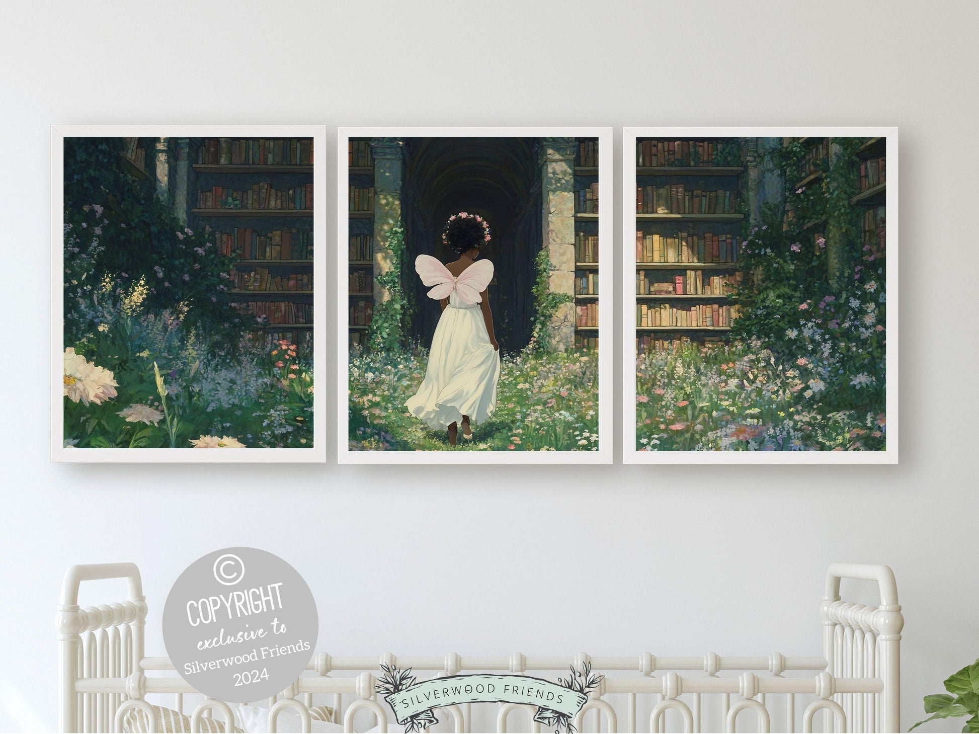 Black Girl Fairy Prints, African American Fairy Ballerina Nursery Wall Art Decor, Black Girl Fairytale Reading Nook Wall Decor Digital Print