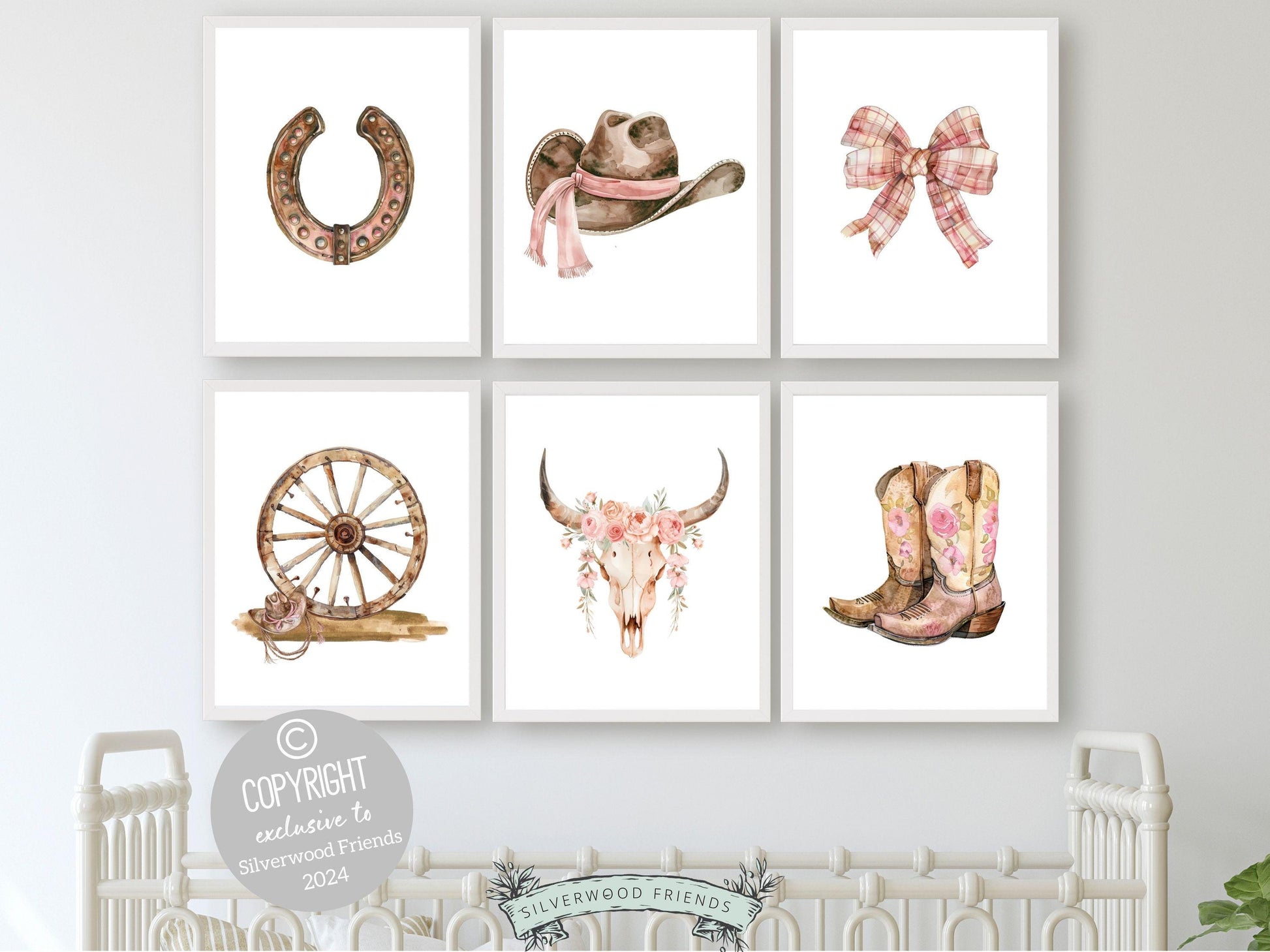 Cowgirl Nursery Prints, Cowgirl Nursery Decor, Baby Girl Western Nursery Decor, Girls Equestrian Horse Riding Nursery Wall Art Digital Print