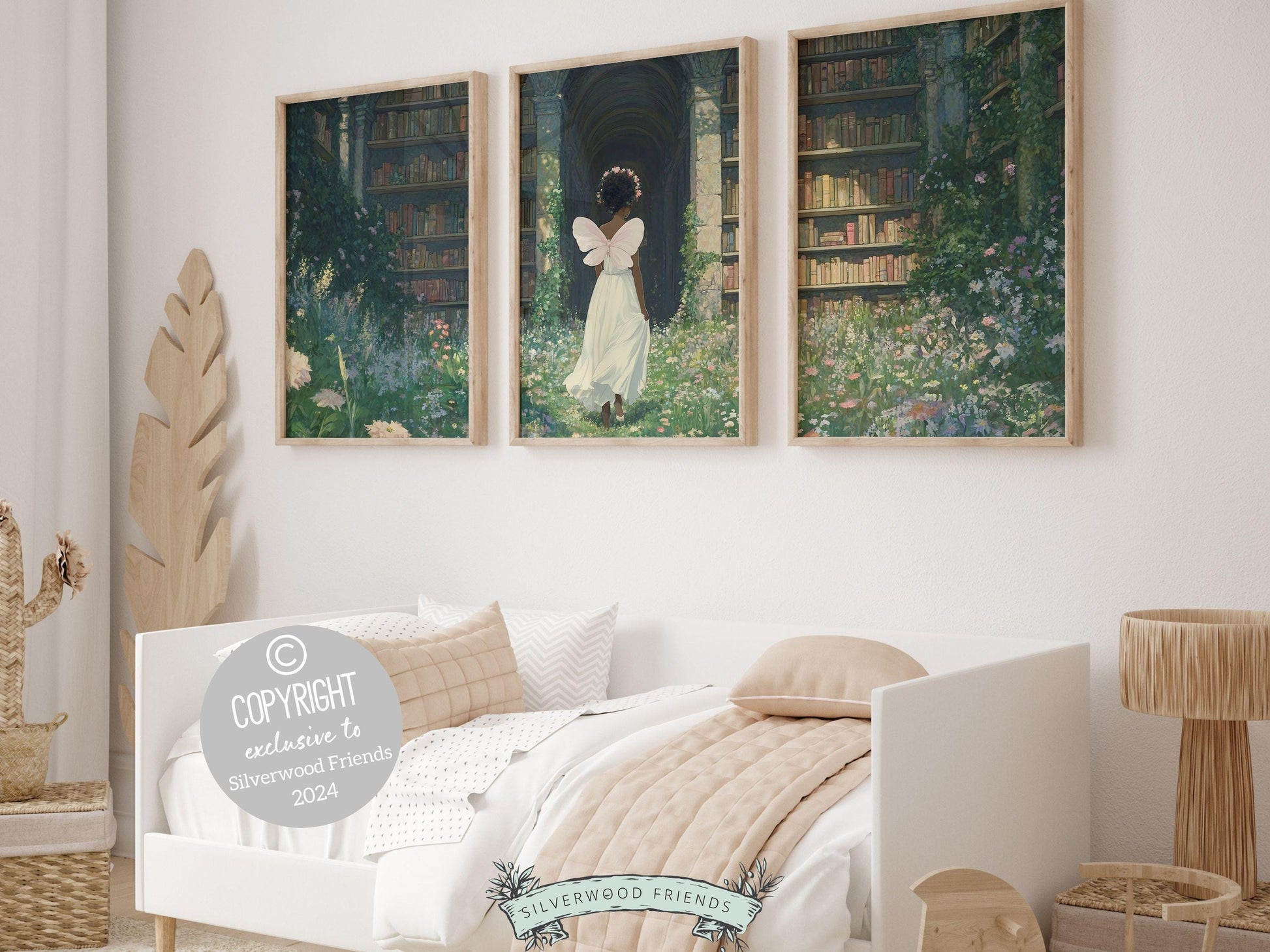 Black Girl Fairy Prints, African American Fairy Ballerina Nursery Wall Art Decor, Black Girl Fairytale Reading Nook Wall Decor Digital Print