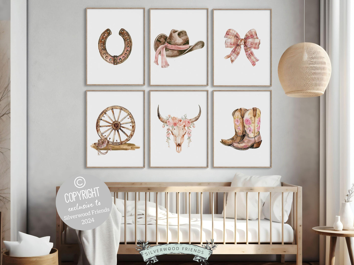 Cowgirl Nursery Prints, Cowgirl Nursery Decor, Baby Girl Western Nursery Decor, Girls Equestrian Horse Riding Nursery Wall Art Digital Print