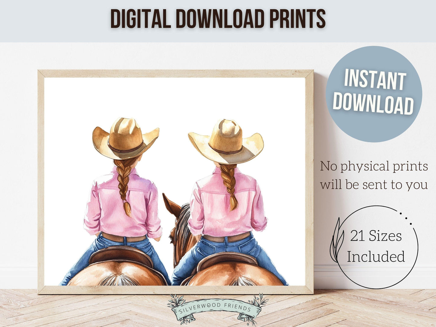 Cowgirl Horse Nursery Print, Cowgirl Horse Nursery Decor, Baby Girl Western Nursery Decor, Equestrian Nursery Wall Art Horse Digital Print
