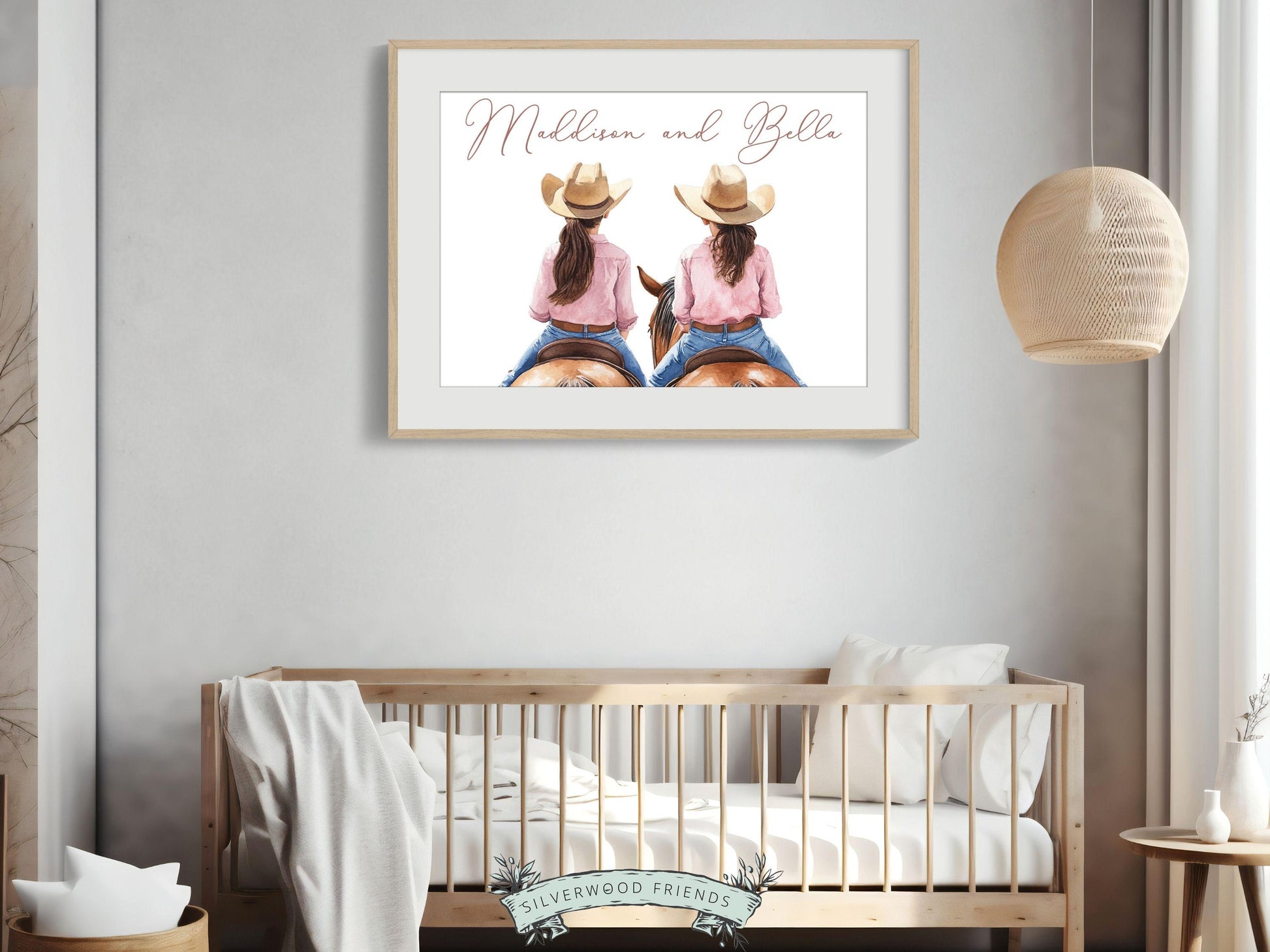 Cowgirl Horse Nursery Print, Cowgirl Horse Nursery Decor, Baby Girl Western Nursery Decor, Horse Girl Nursery Name Wall Art Digital Print
