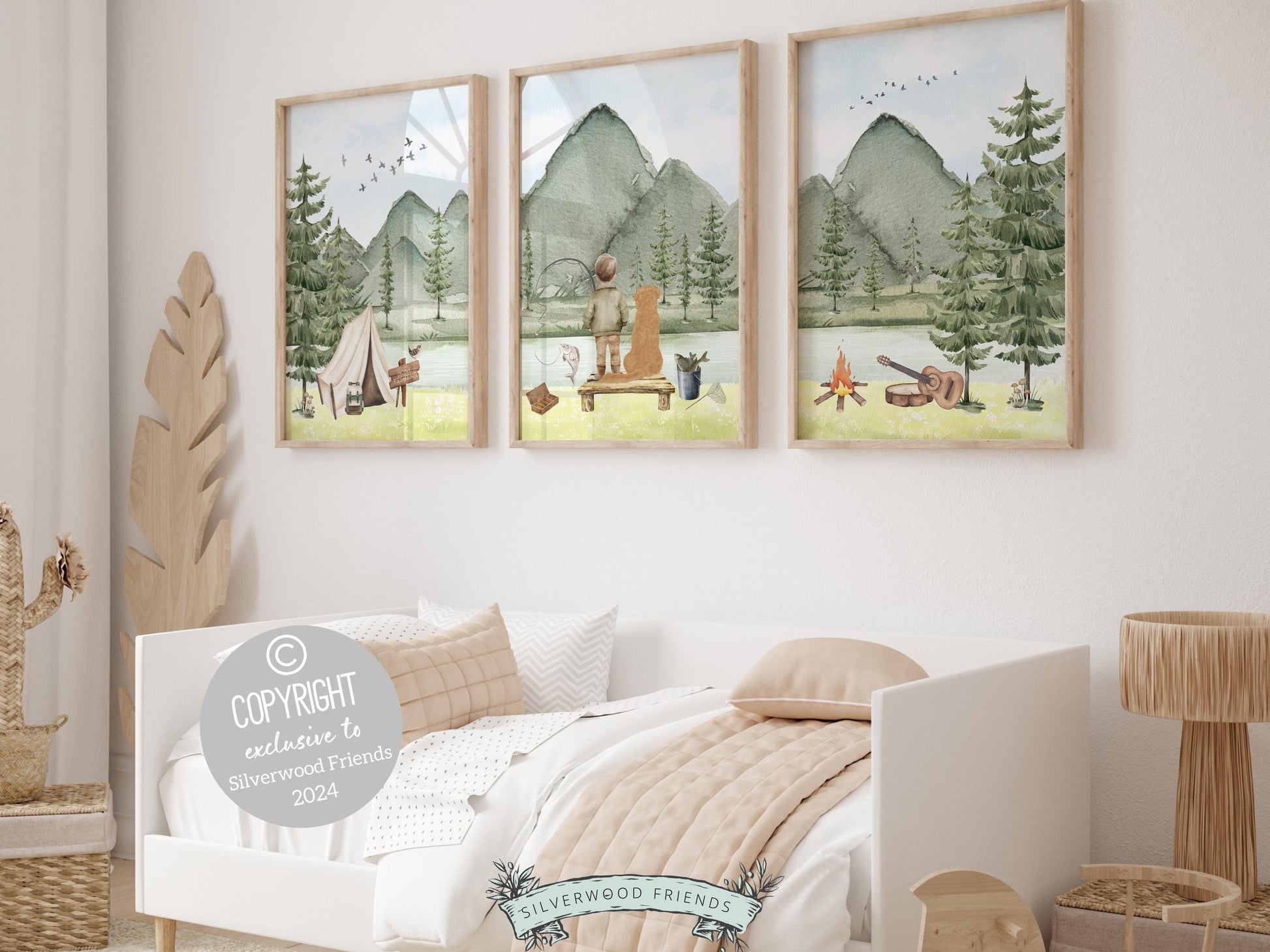Fishing Nursery Wall Art, Boys Woodland Camping Fishing Nursery Decor, Fish Print,Boys Gone Fishing Adventure Mountain Nursery Digital Print
