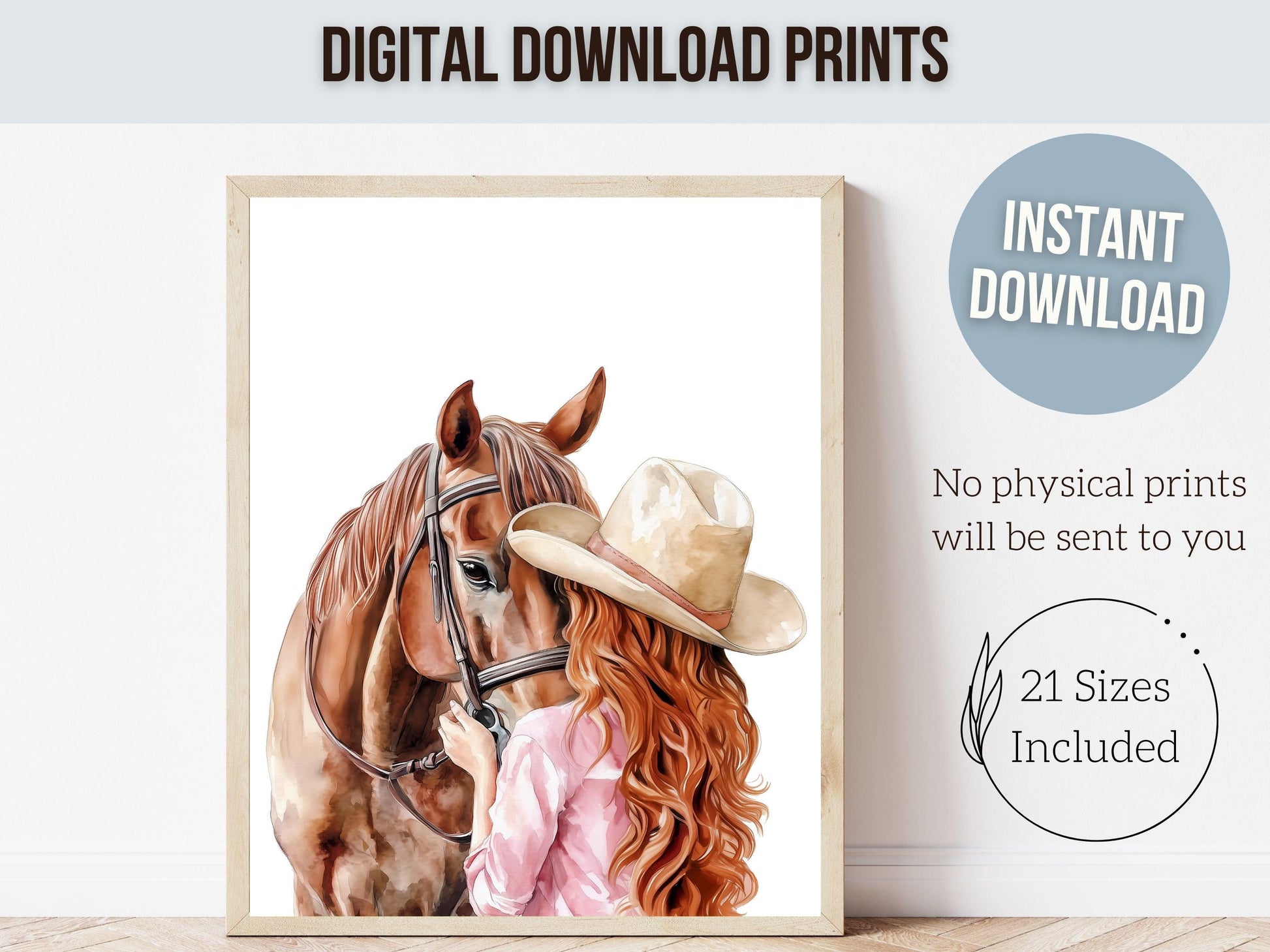 Cowgirl Horse Nursery Print, Cowgirl Horse Nursery Decor, Baby Girl Western Nursery Decor, Equestrian Nursery Wall Art Horse Digital Print