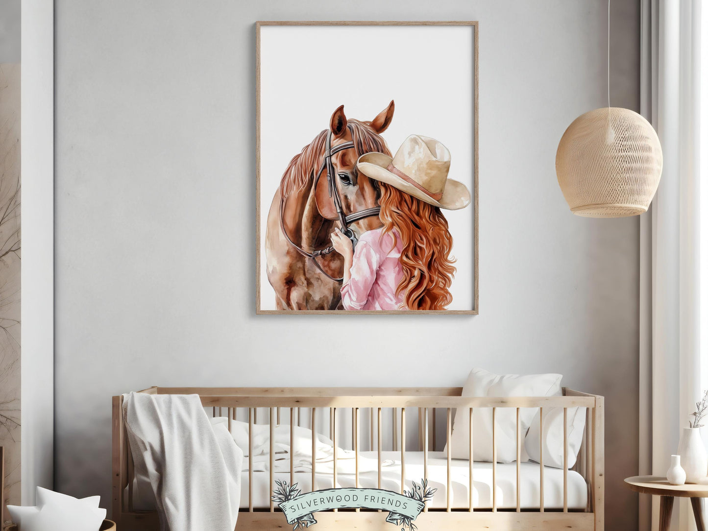 Cowgirl Horse Nursery Print, Cowgirl Horse Nursery Decor, Baby Girl Western Nursery Decor, Equestrian Nursery Wall Art Horse Digital Print