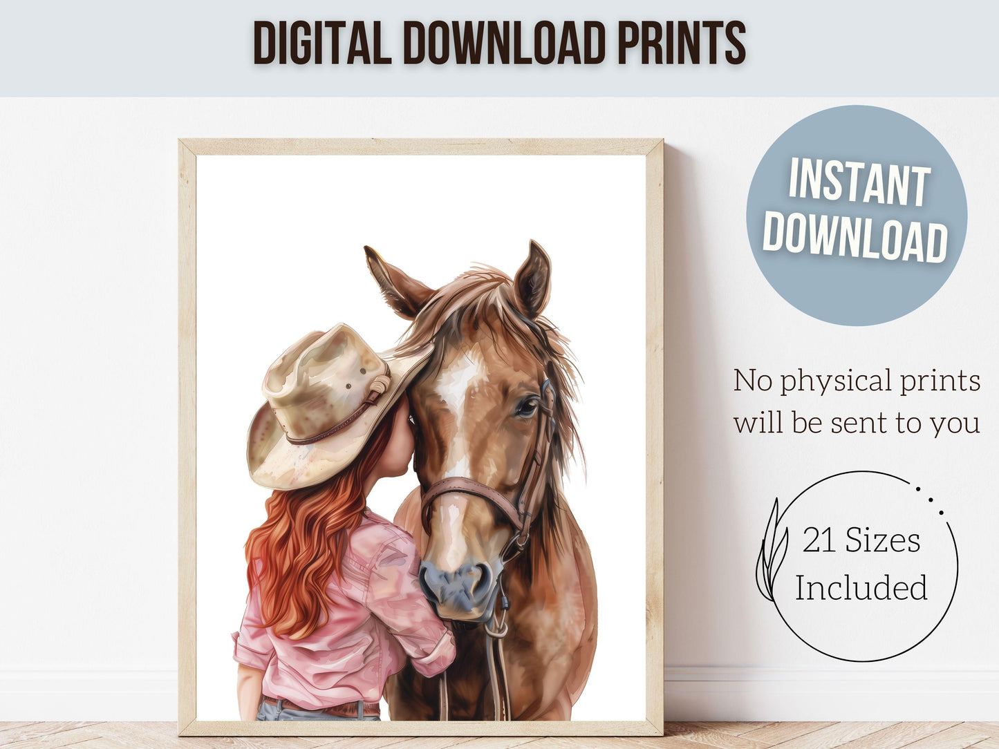 Cowgirl Horse Nursery Print, Cowgirl Horse Nursery Decor, Baby Girl Western Nursery Decor, Equestrian Nursery Wall Art Horse Digital Print