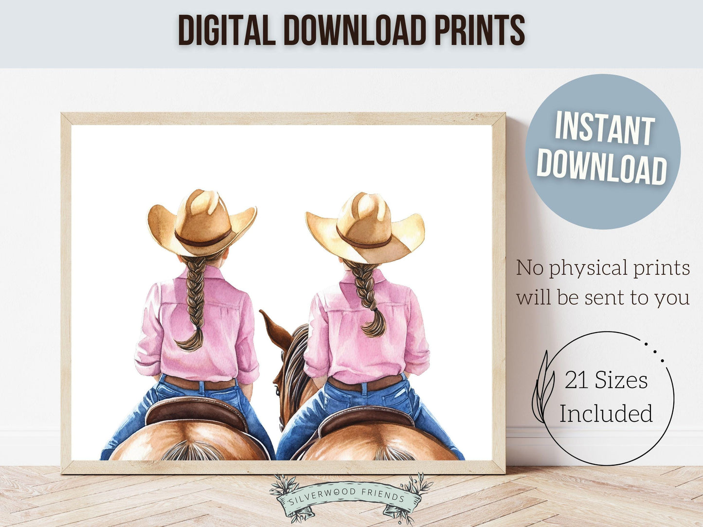 Cowgirl Horse Nursery Print, Cowgirl Horse Nursery Decor, Baby Girl Western Nursery Decor, Equestrian Nursery Wall Art Horse Digital Print