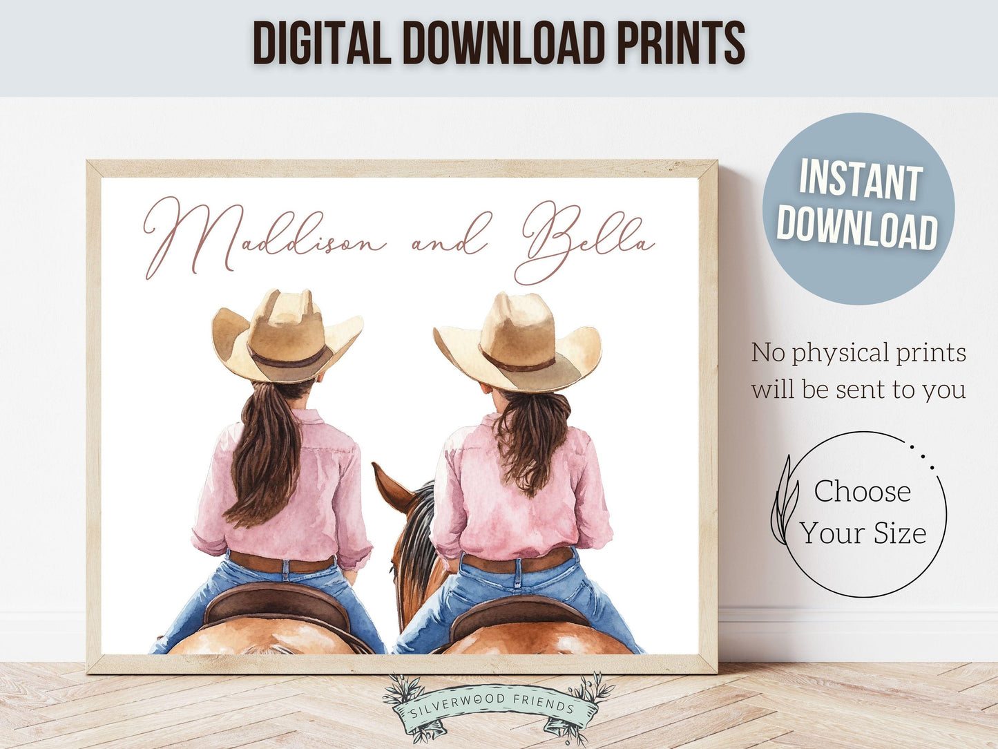 Cowgirl Horse Nursery Print, Cowgirl Horse Nursery Decor, Baby Girl Western Nursery Decor, Horse Girl Nursery Name Wall Art Digital Print