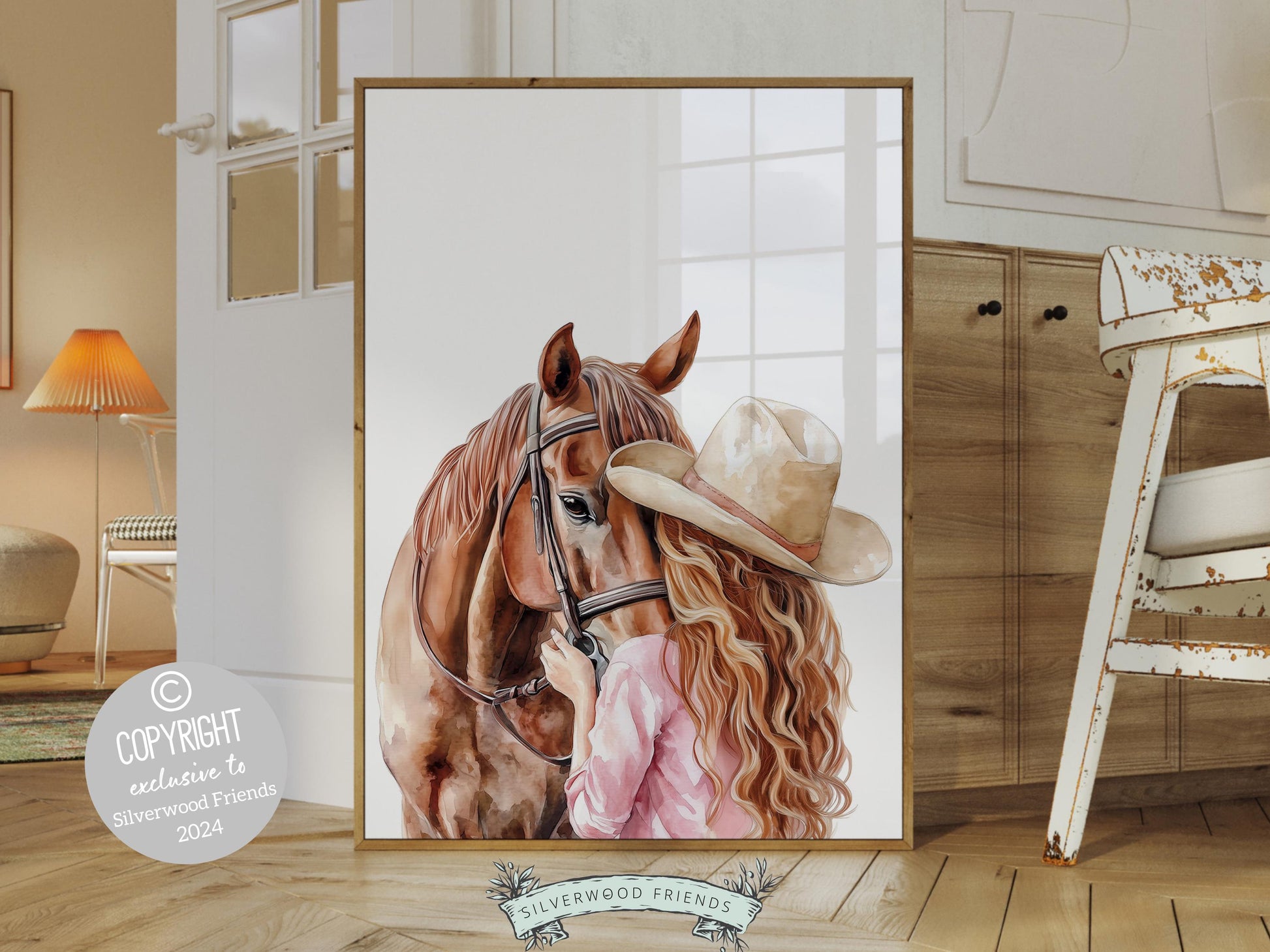 Cowgirl Nursery Print, Cowgirl Nursery Decor, Baby Girl Western Nursery Decor, Girls Horse Riding Print Horse Nursery Picture Digital Print