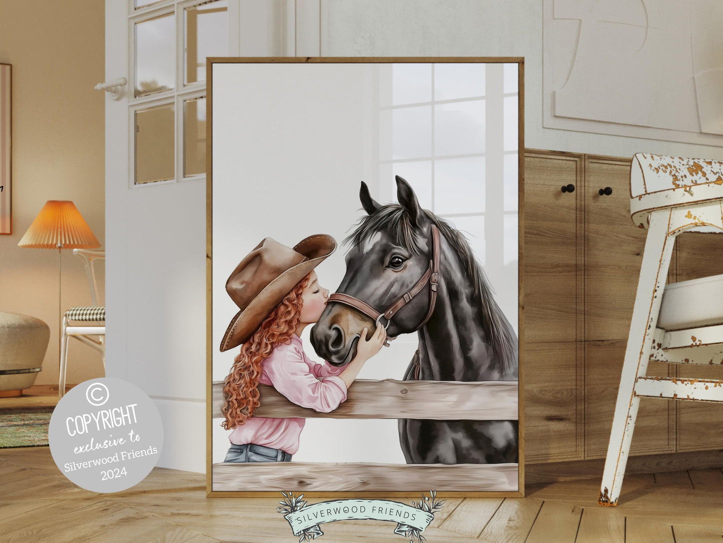 Cowgirl Nursery Print, Cowgirl Nursery Decor, Baby Girl Western Nursery Decor, Girls Horse Riding Print Horse Nursery Picture Digital Print