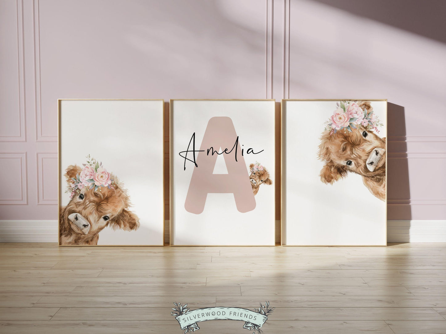 Peeking Highland Cow Nursery Print, Highland Cow Nursery Decor, Highland Cow Gift Kids Farm Bedroom Wall Decor, Watercolor Cow Digital Print