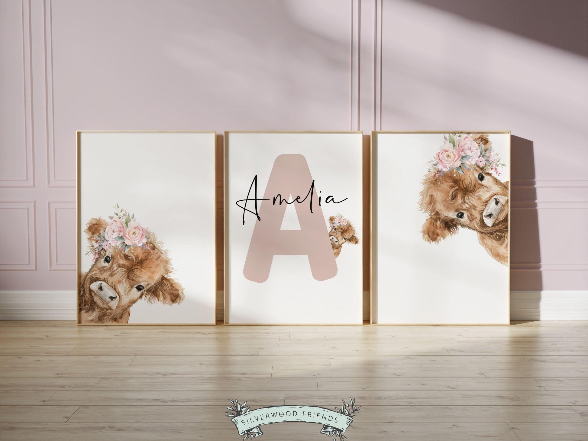 Peeking Highland Cow Nursery Print, Highland Cow Nursery Decor, Highland Cow Gift Kids Farm Bedroom Wall Decor, Watercolor Cow Digital Print
