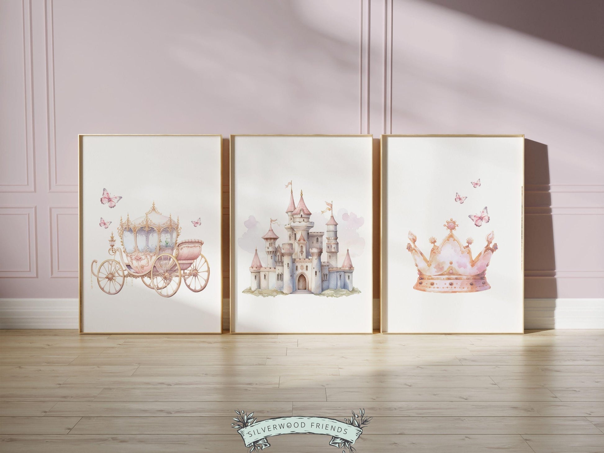 Princess Wall Art, Baby Girl Princess Nursery Prints, Fairy Princess Nursery Decor Posters, Girls Fairytale Bedroom Wall Decor Digital Print