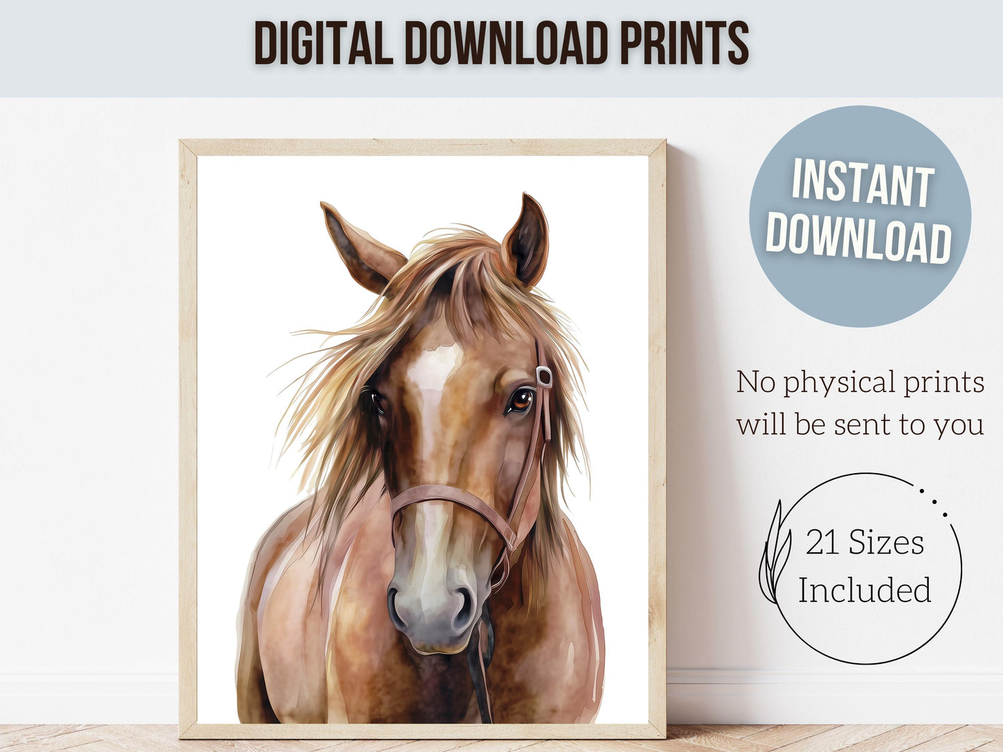 Brown Horse Print, Cowgirl Cowboy Nursery Decor, Western Horse Nursery Decor, Mustang Print, Equestrian Horse Nursery Wall Art Digital Print