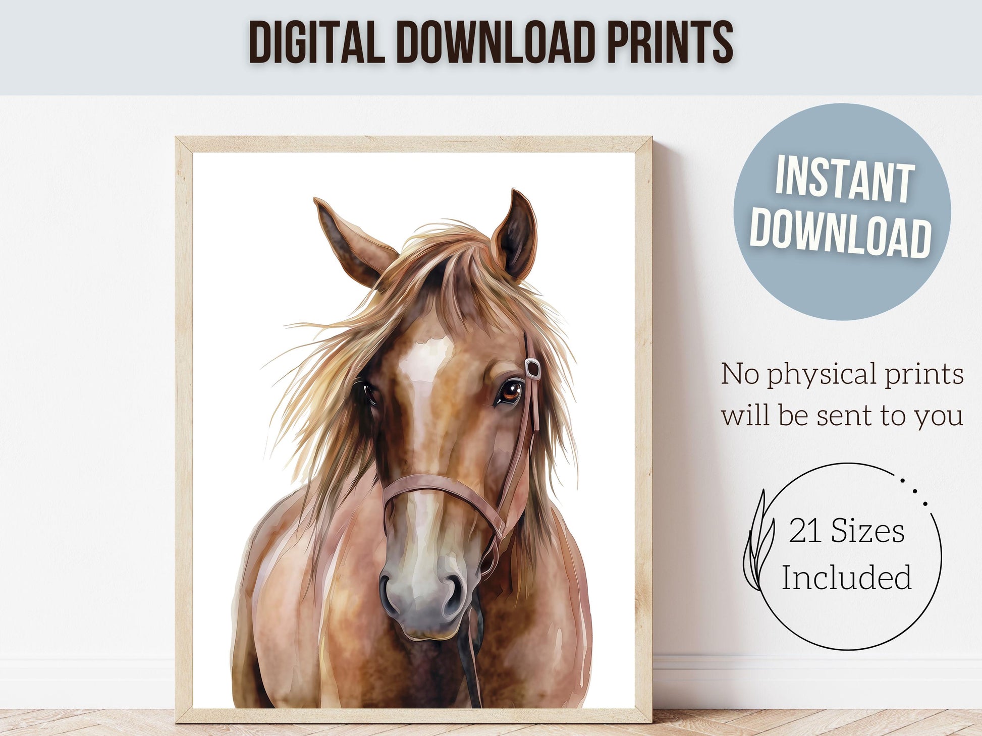 Brown Horse Print, Cowgirl Cowboy Nursery Decor, Western Horse Nursery Decor, Mustang Print, Equestrian Horse Nursery Wall Art Digital Print
